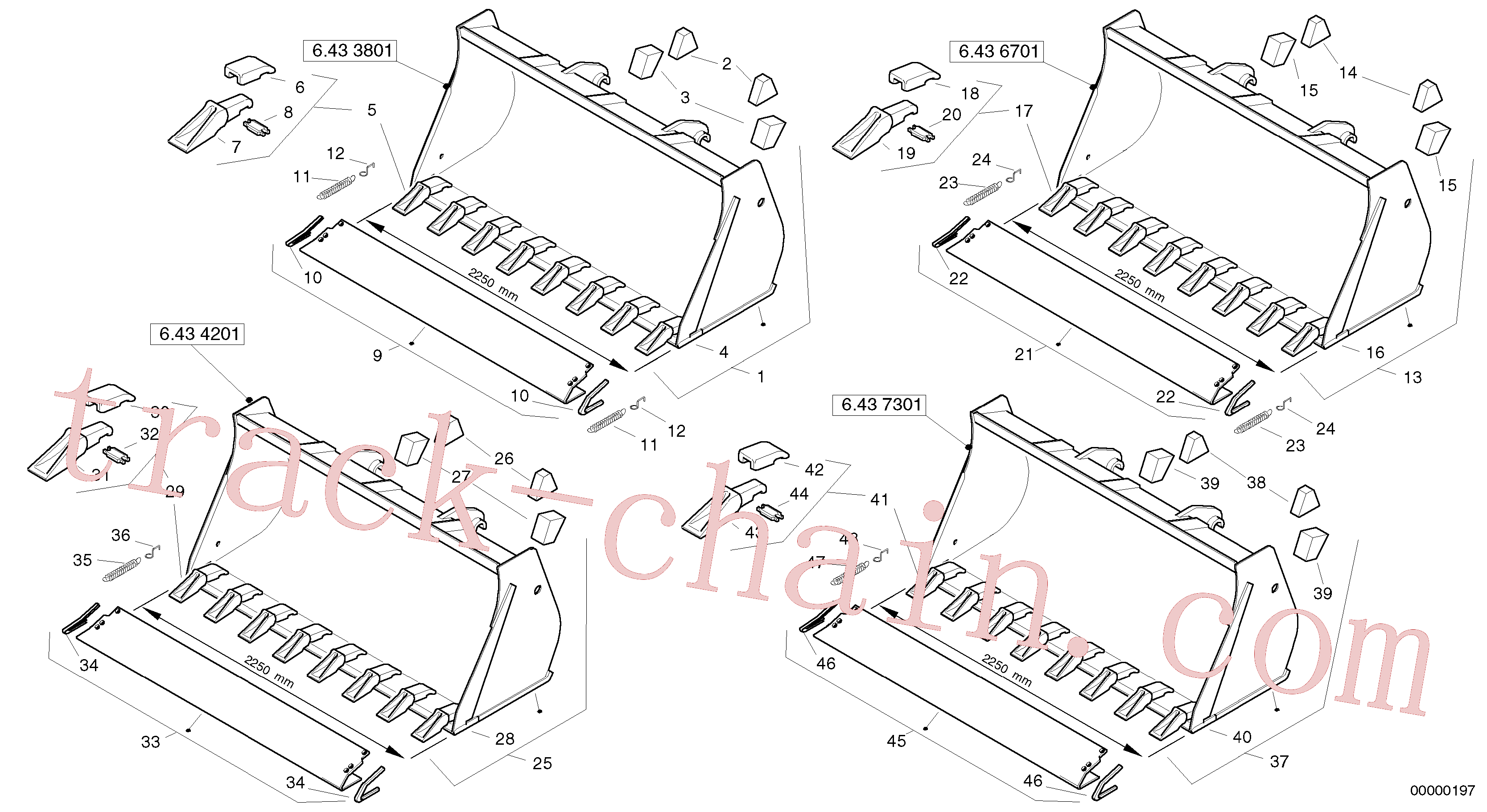 ZM2078090 for Volvo Bucket with teeth - Tpv(00000197 assembly)