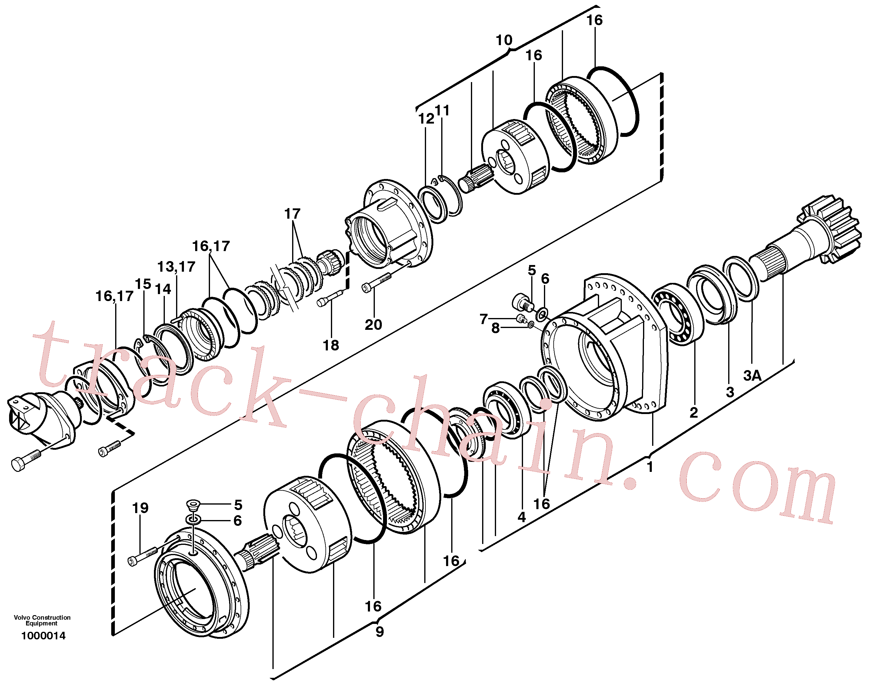 VOE14023794 for Volvo Swing gearbox(1000014 assembly)