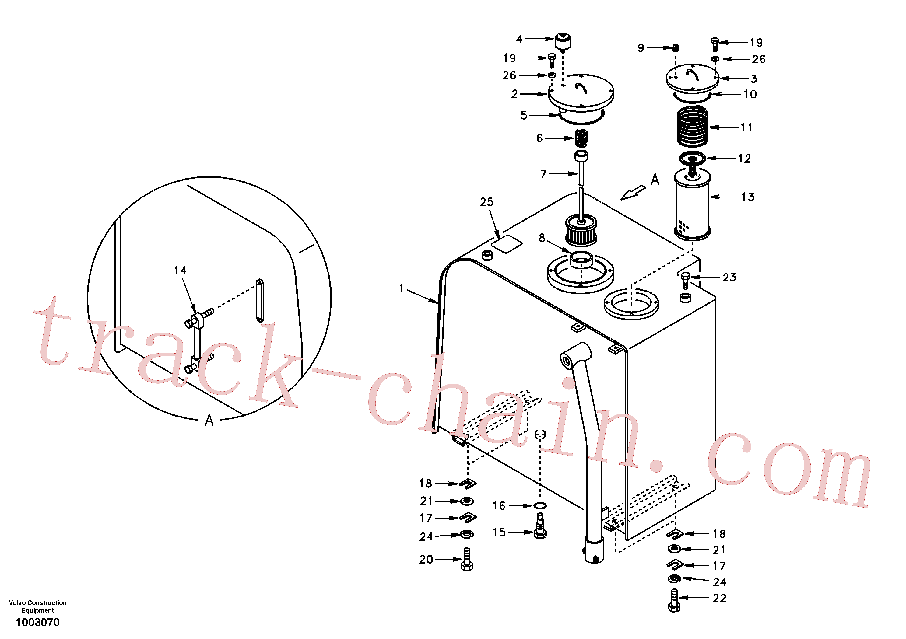 SA9014-11004 for Volvo Hydraulic oil tank(1003070 assembly)