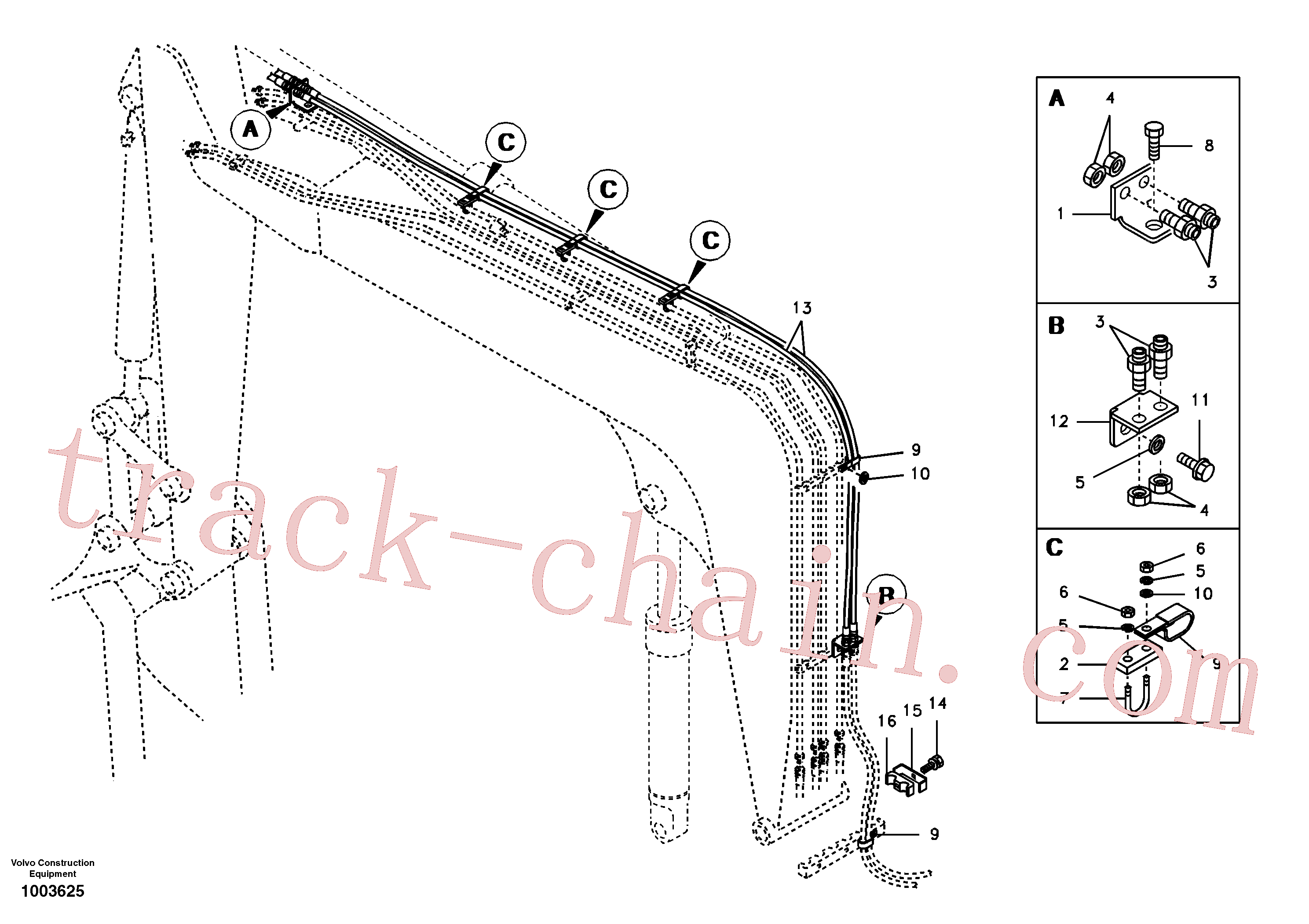 VOE14508581 for Volvo Quickfit and rotator hydraulic boom(1003625 assembly)