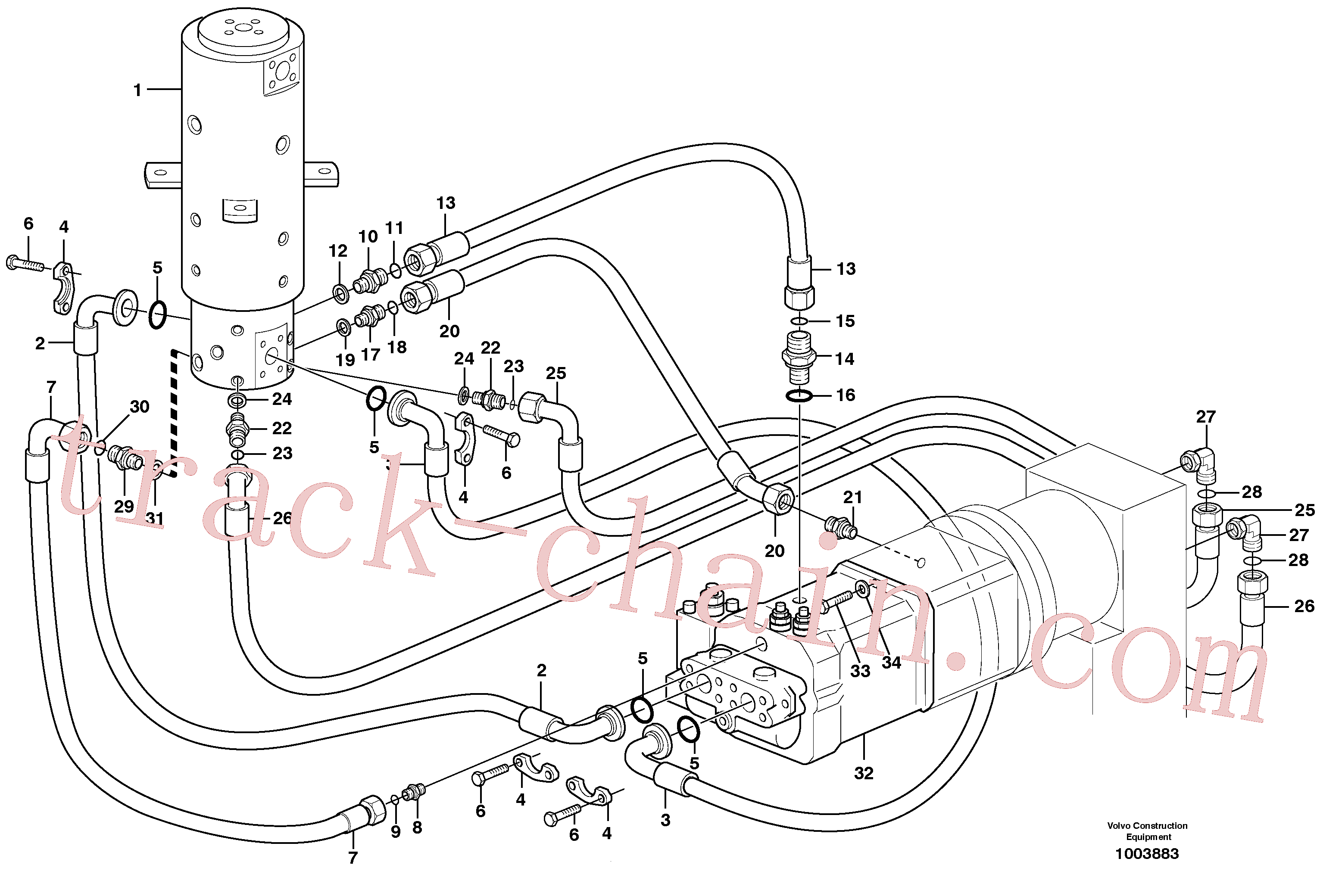 VOE990737 for Volvo Hydraulic system, transport in undercarrige(1003883 assembly)