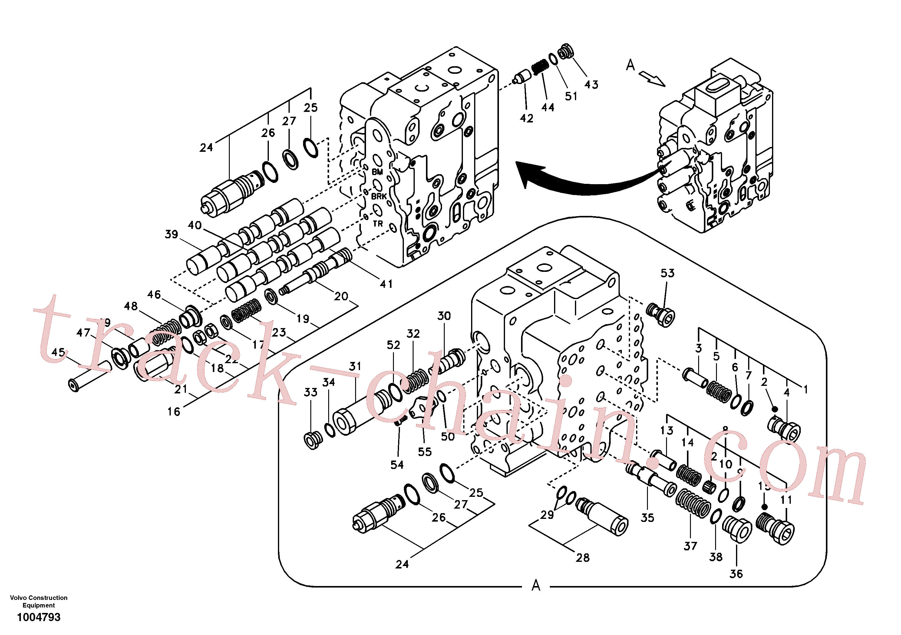 SA7270-11040 for Volvo Main control valve, boom and bucket and travel Rh(1004793 assembly)