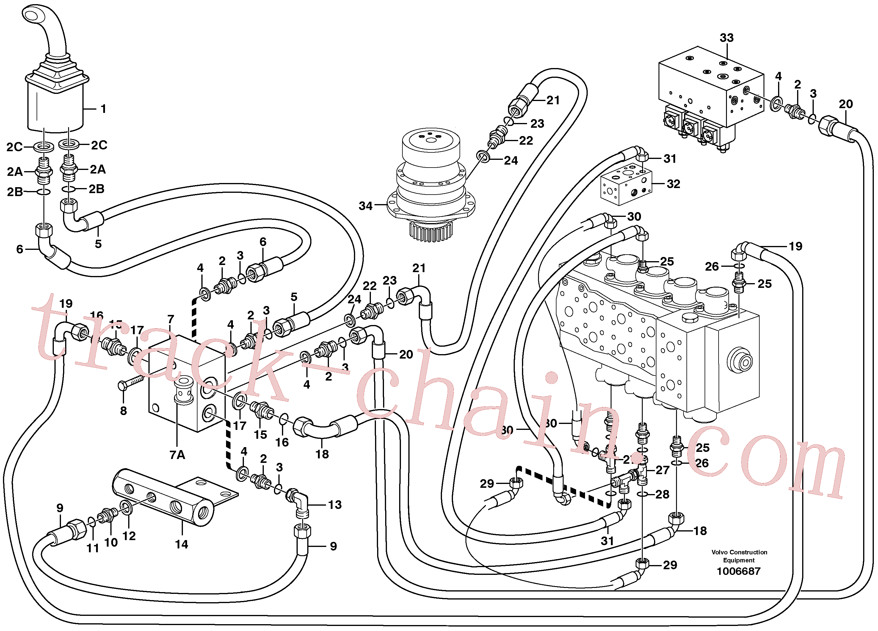 VOE11706025 for Volvo Servo hydraulics, Slewing(1006687 assembly)