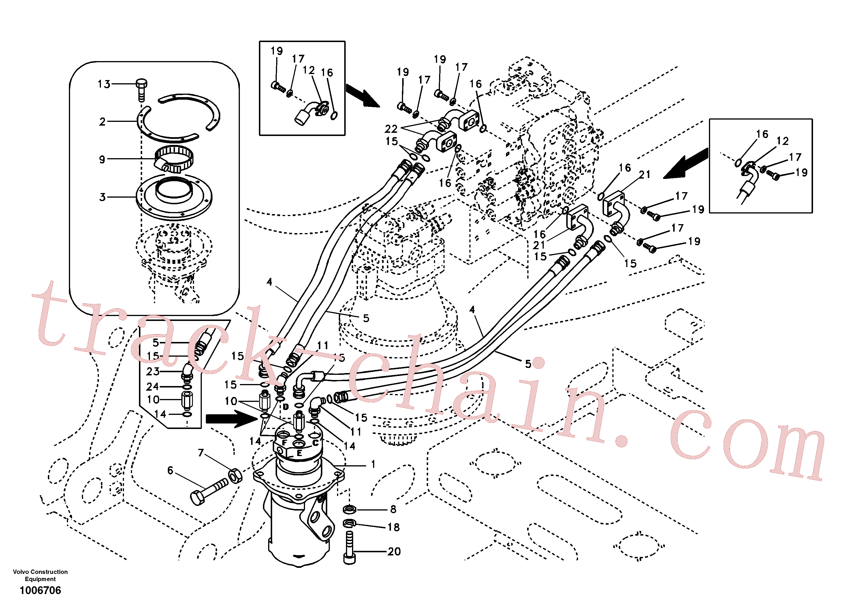 SA9401-36626 for Volvo Turning joint line, control valve to turning joint(1006706 assembly)