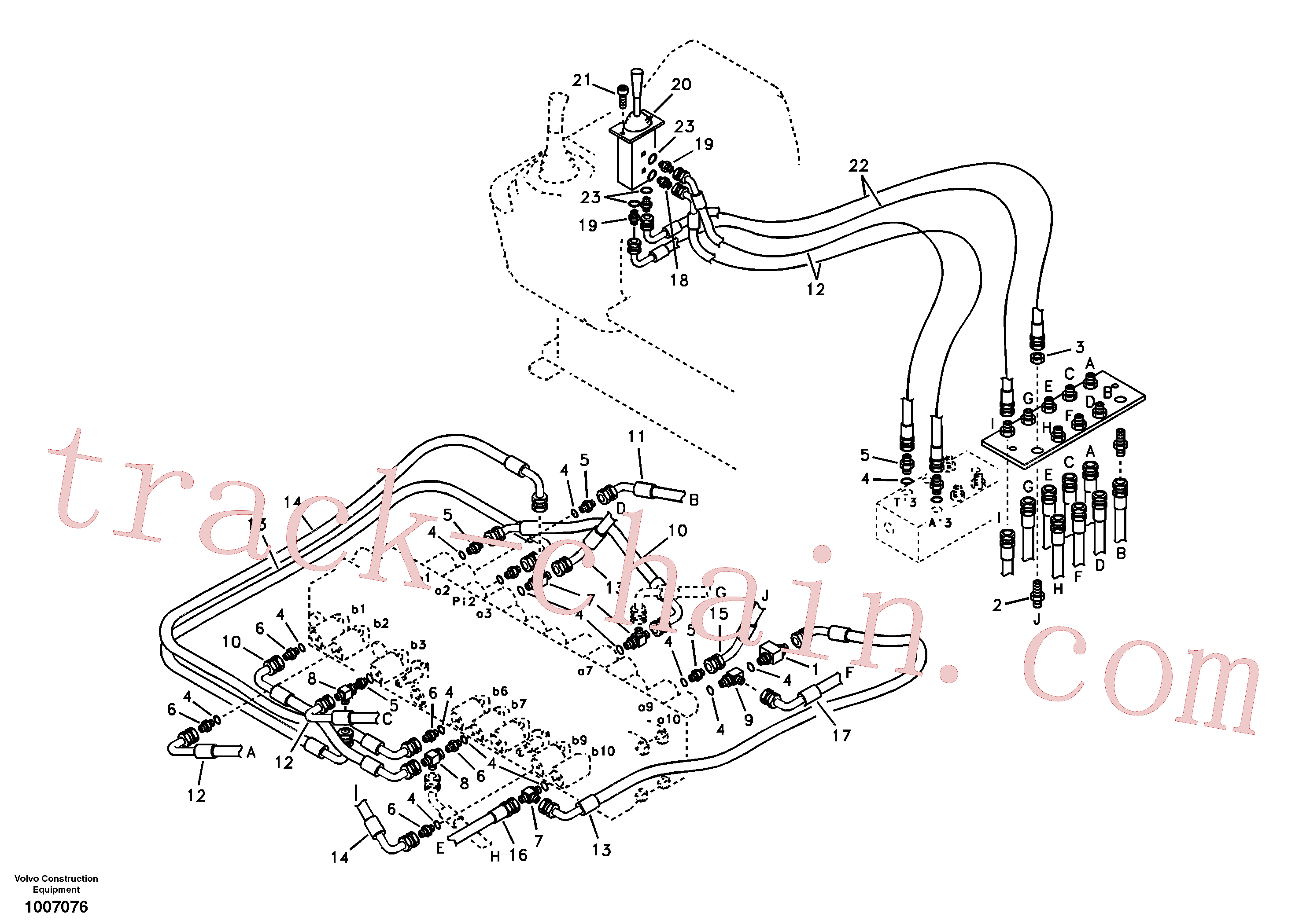 SA9453-02219 for Volvo Servo system, control valve to remote control valve(1007076 assembly)