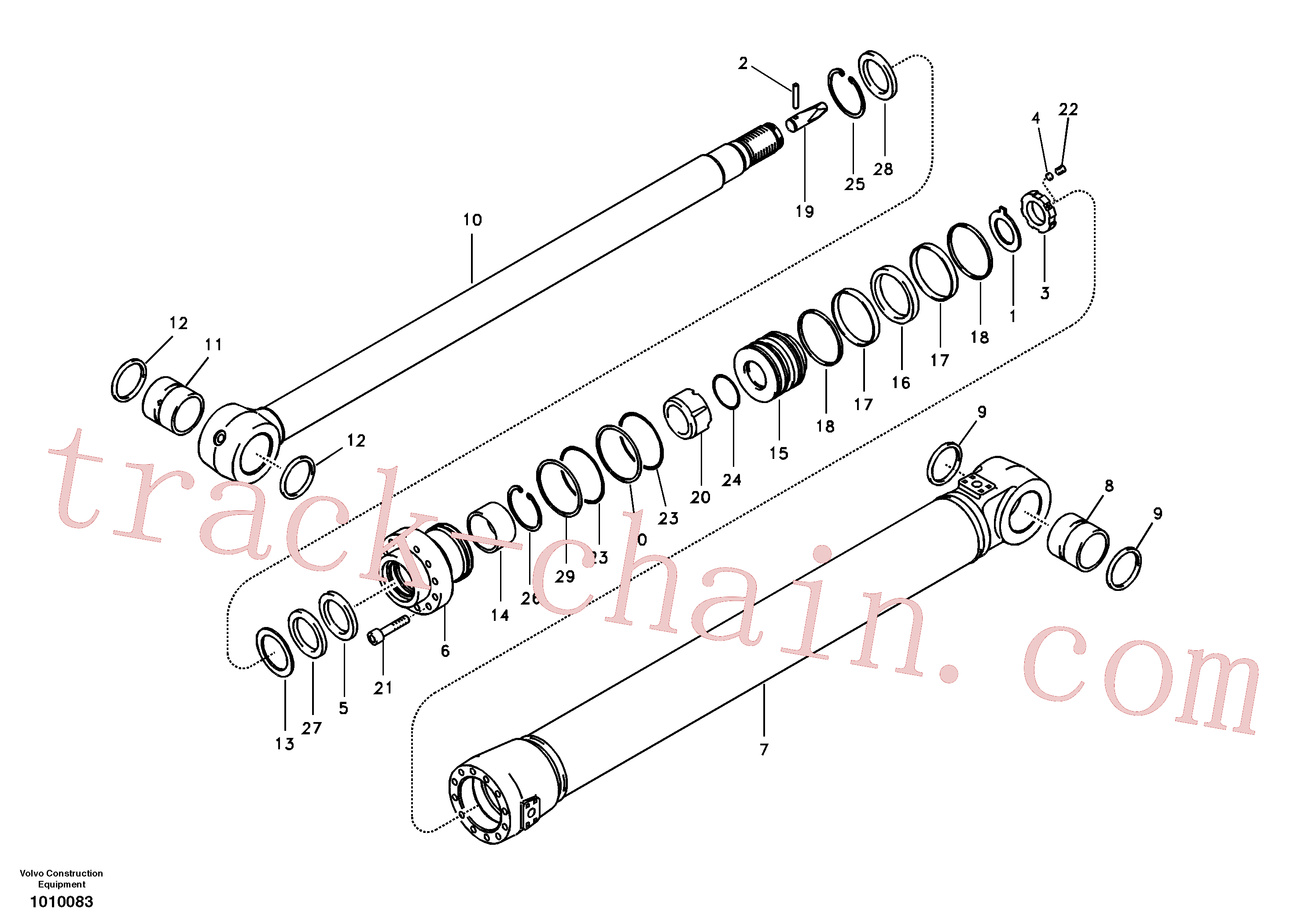 VOE14563977 for Volvo Dipper arm cylinder(1010083 assembly)