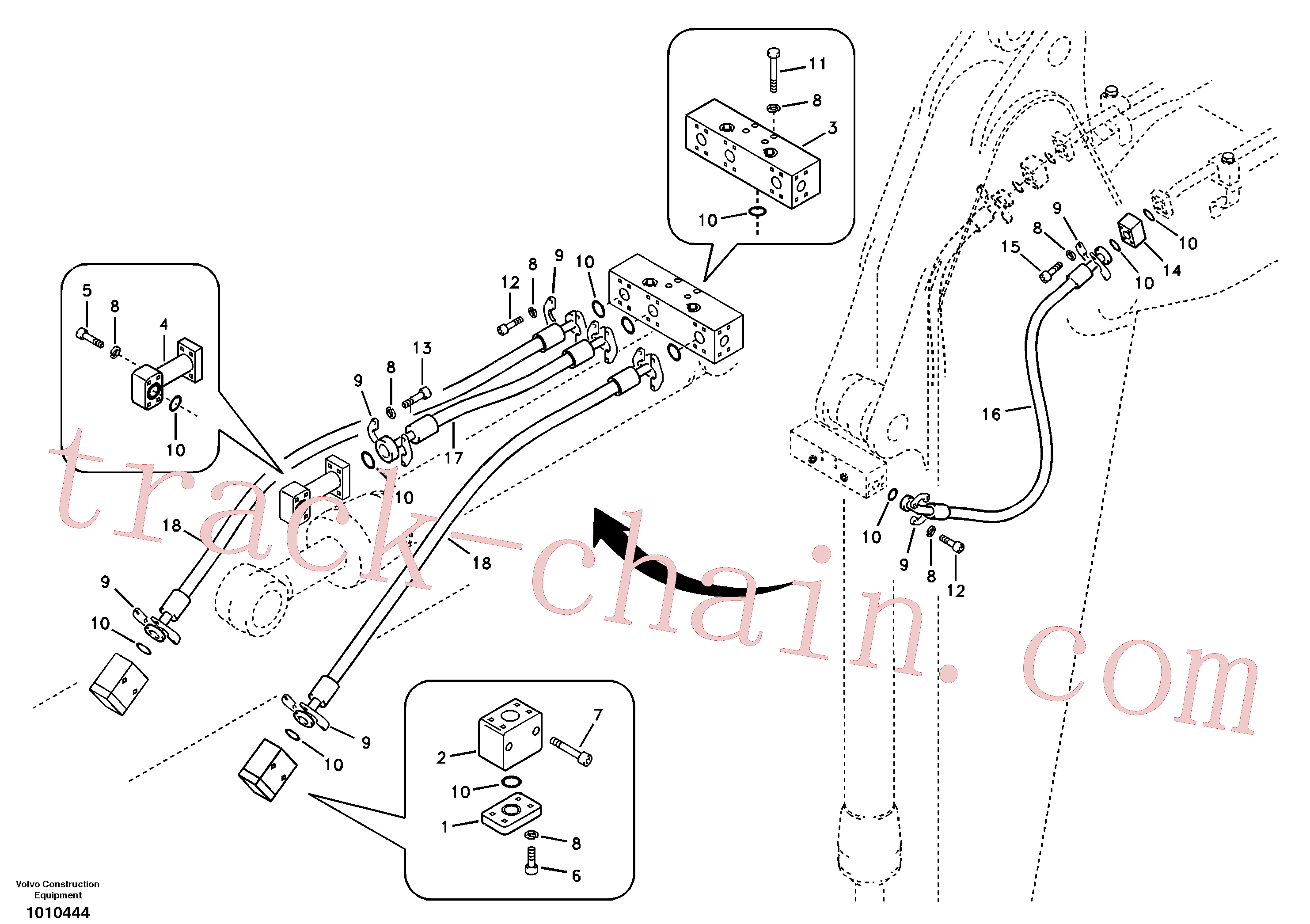 VOE14880741 for Volvo Working hydraulic, clamshell(1010444 assembly)