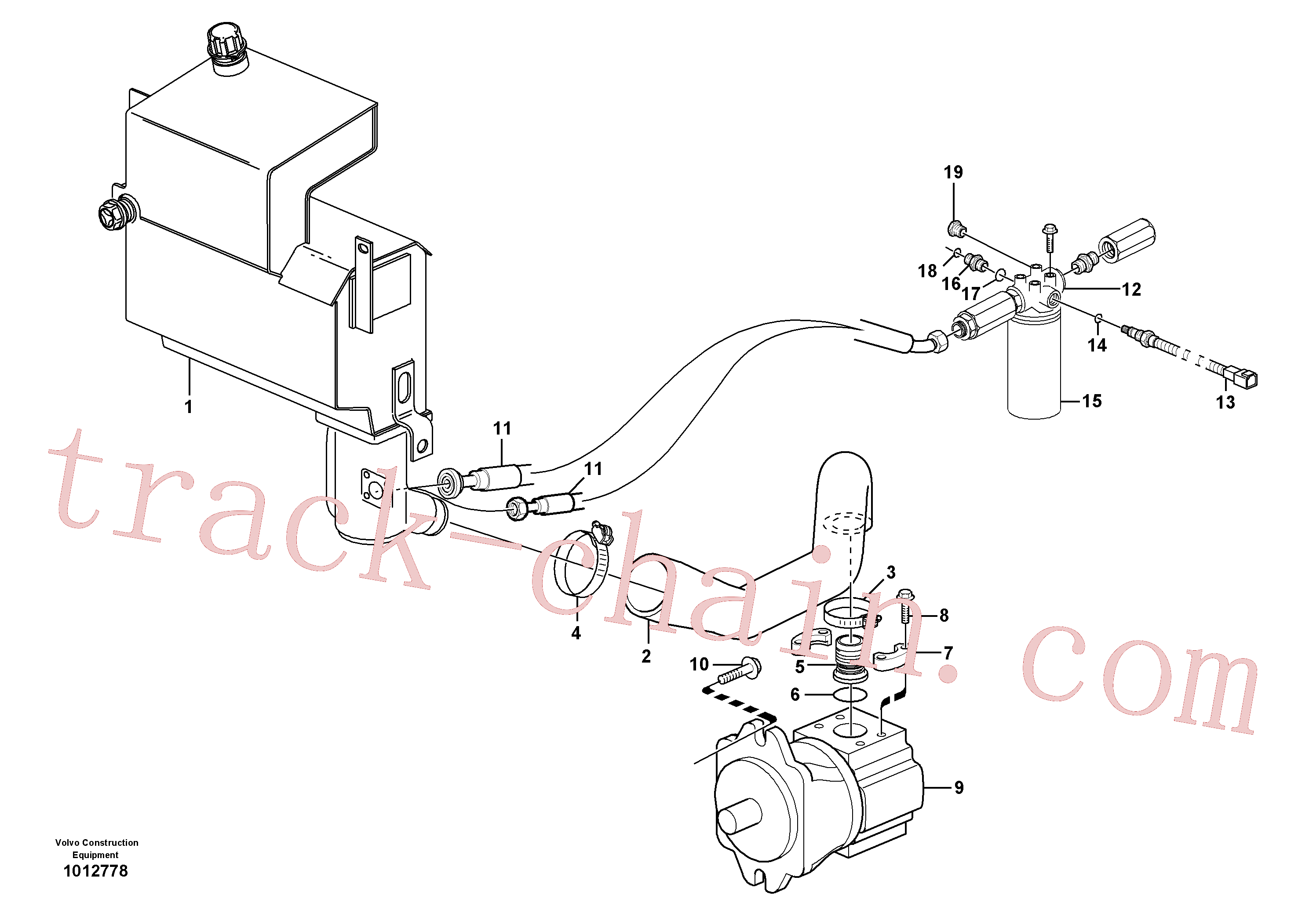 VOE11059298 for Volvo Hydraulic system, suction line, filter(1012778 assembly)