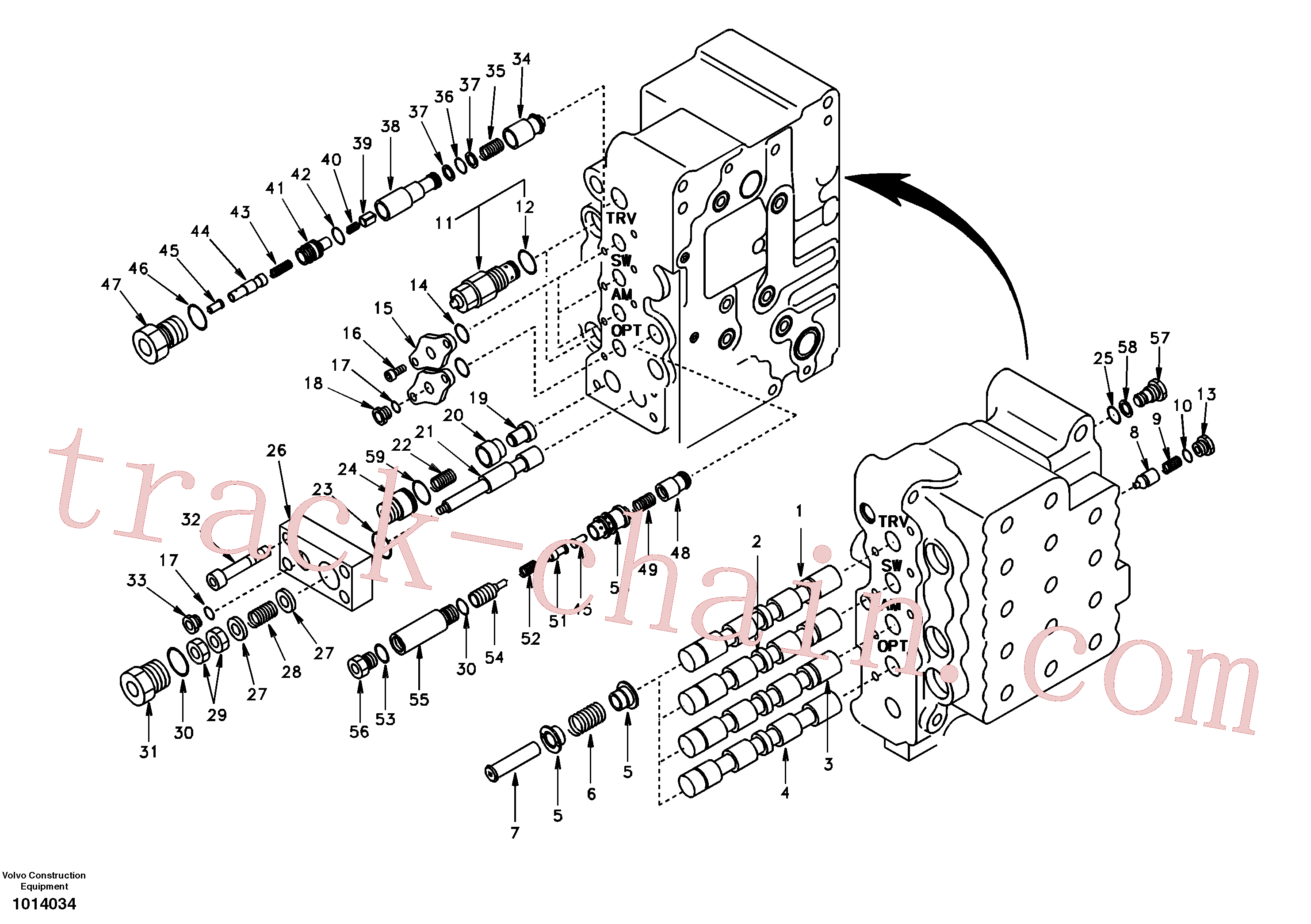 SA8230-10810 for Volvo Main control valve, swing and option and dipper arm and travel Lh(1014034 assembly)