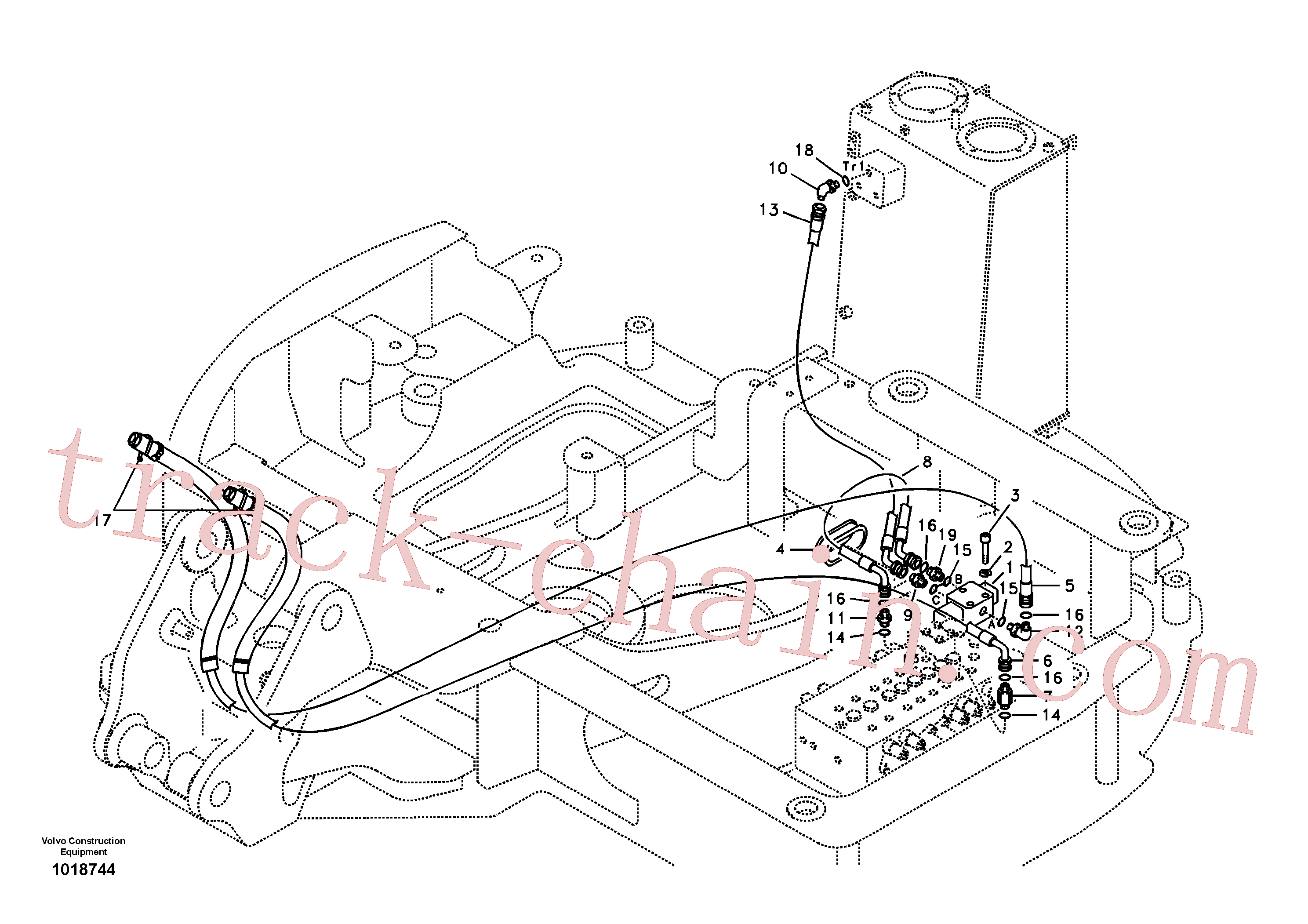 VOE14509915 for Volvo Servo hydraulics, hammer hydr. on base machine(1018744 assembly)