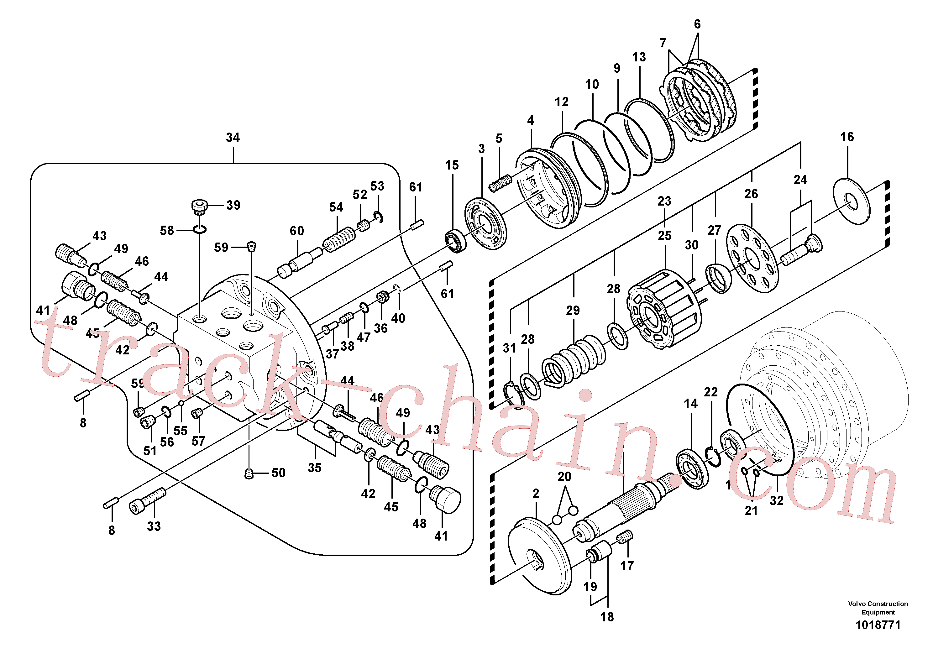 VOE14505052 for Volvo Travel motor(1018771 assembly)