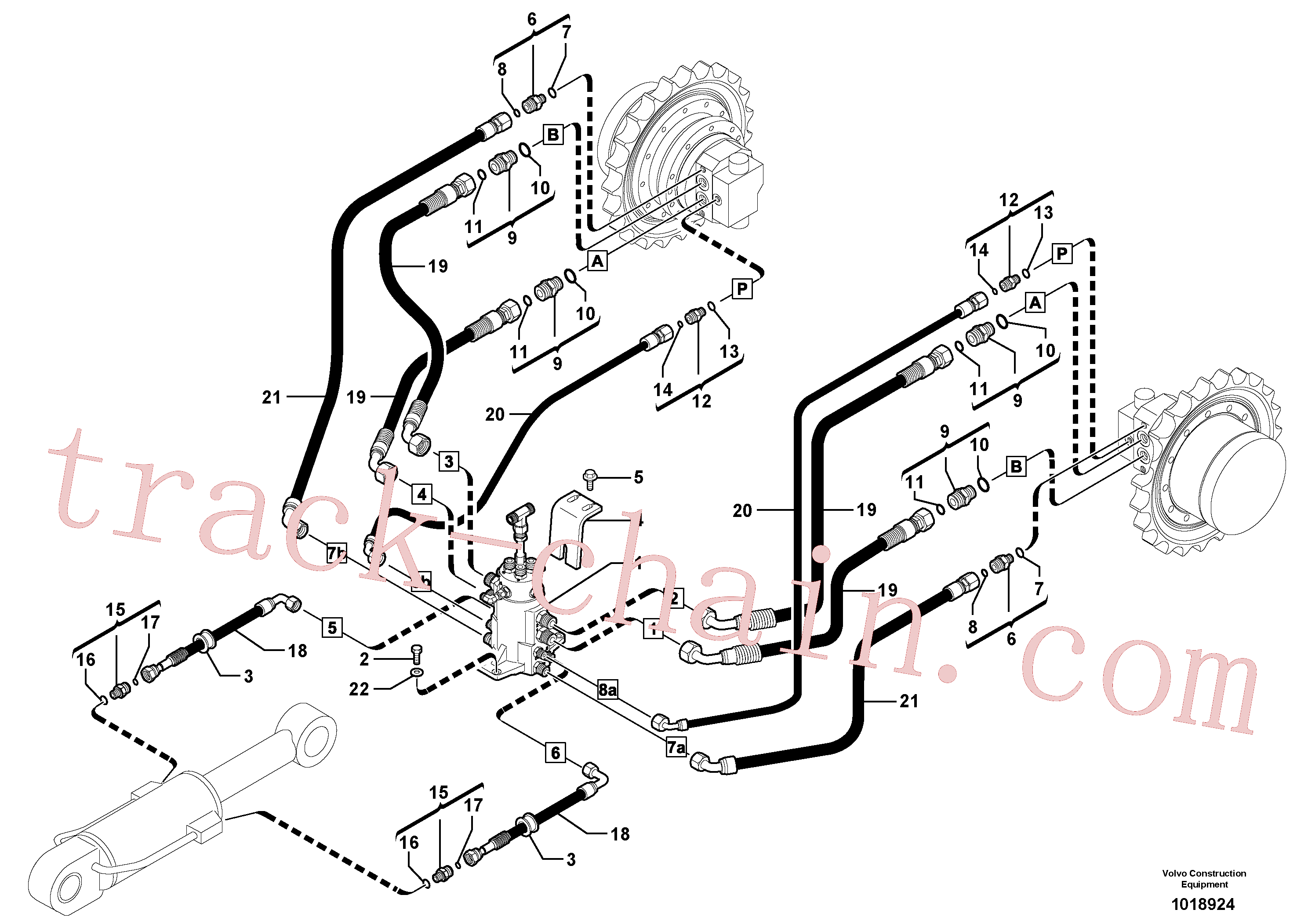 VOE11802996 for Volvo Hydraulic circuit ( lower frame )(1018924 assembly)