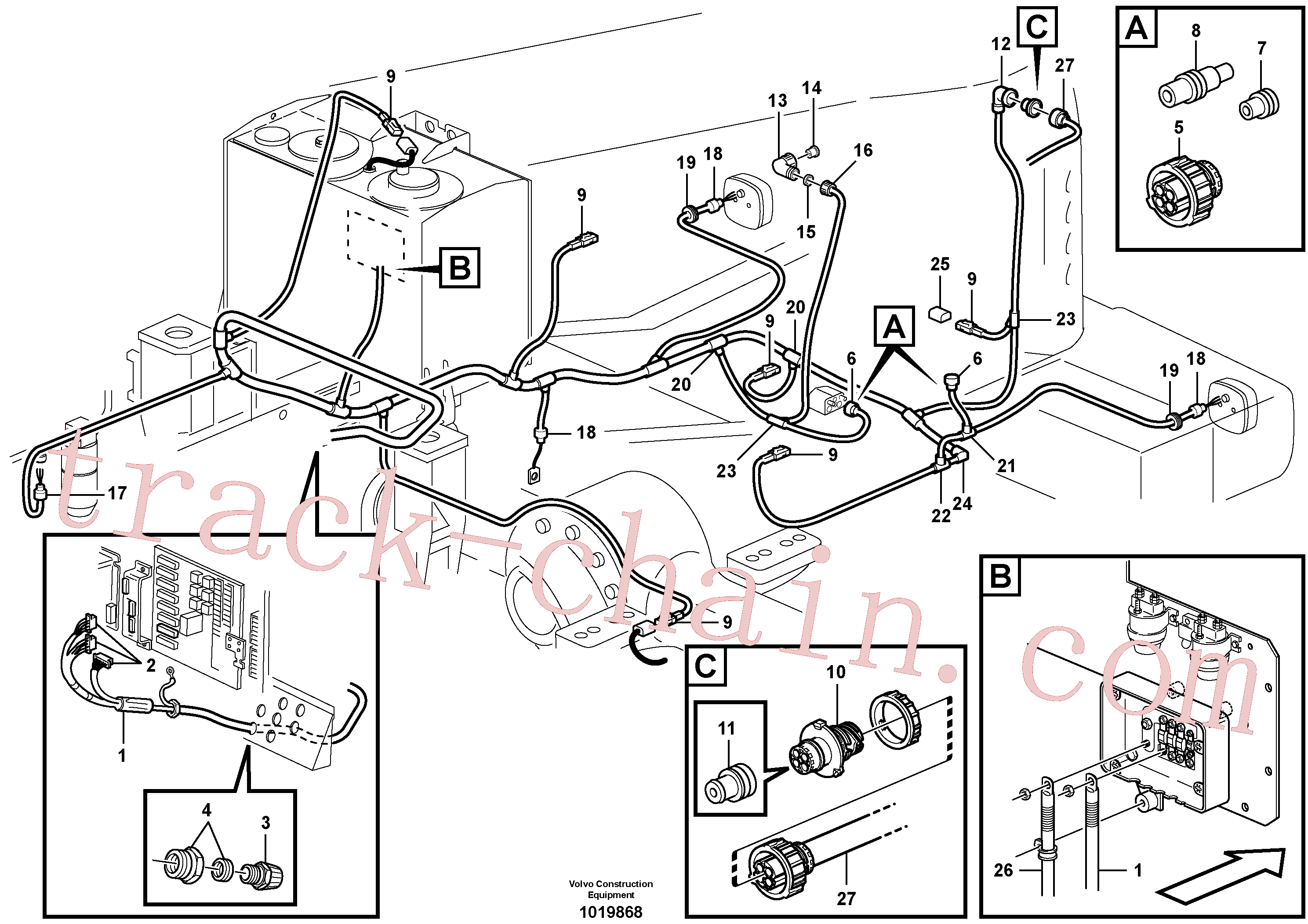 VOE961959 for Volvo Cable harness, rear(1019868 assembly)