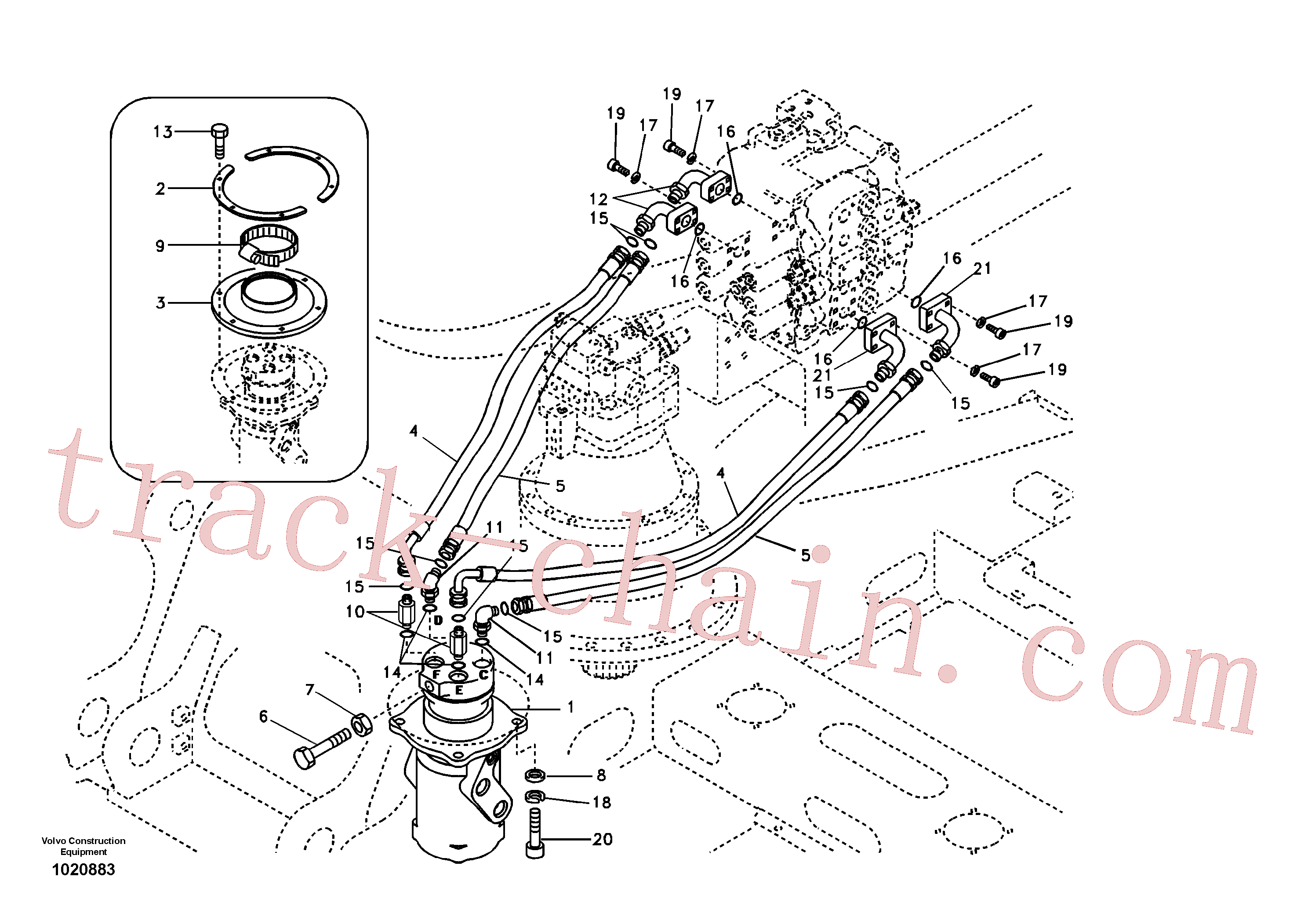 SA9401-36626 for Volvo Turning joint line, control valve to turning joint(1020883 assembly)