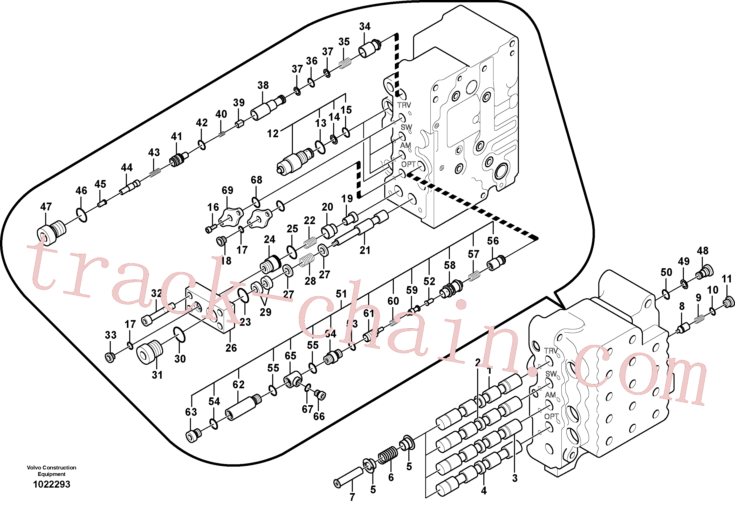 SA8230-10810 for Volvo Main control valve, swing and option and dipper arm and travel Lh(1022293 assembly)