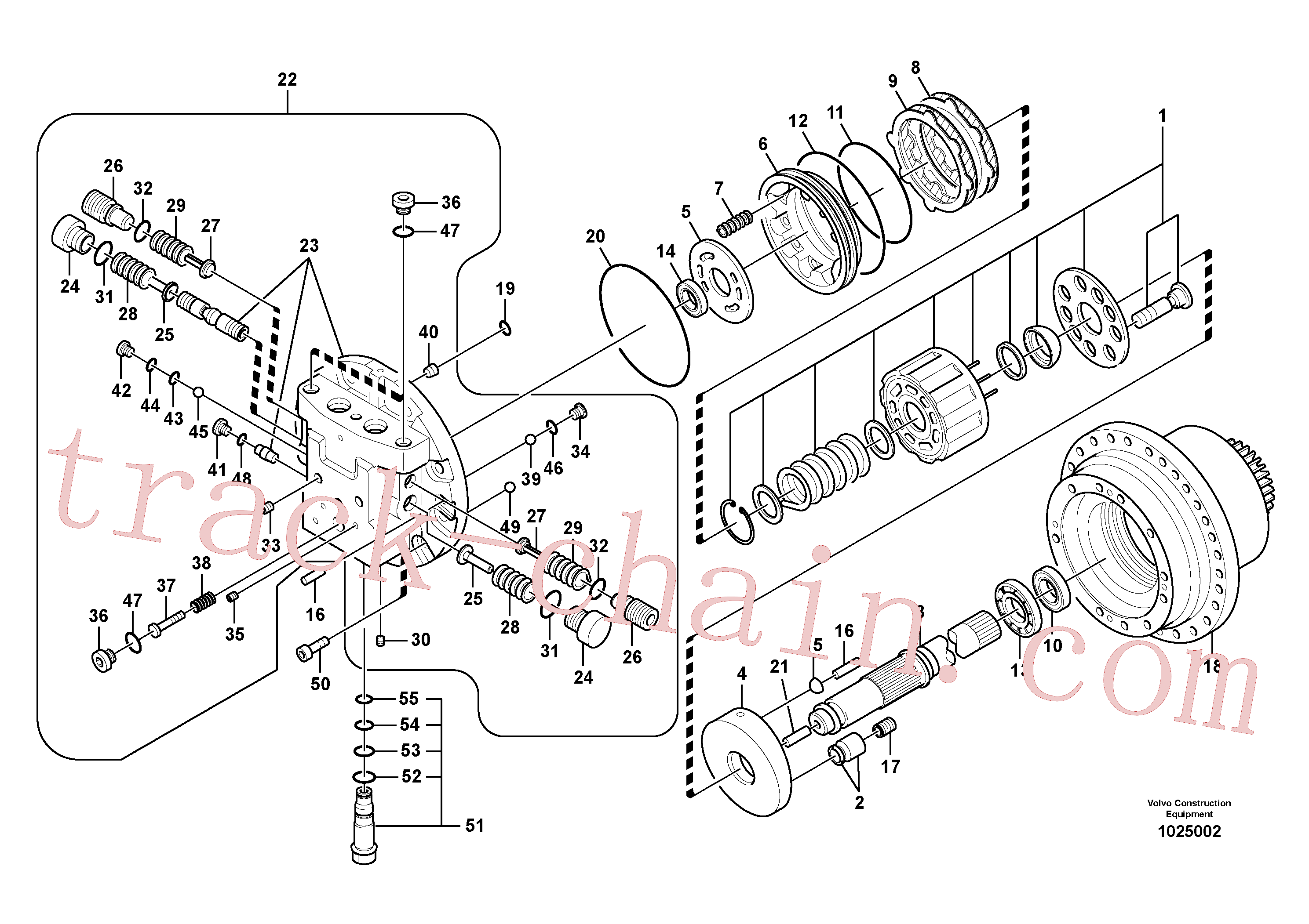 VOE14621706 for Volvo Travel motor(1025002 assembly)