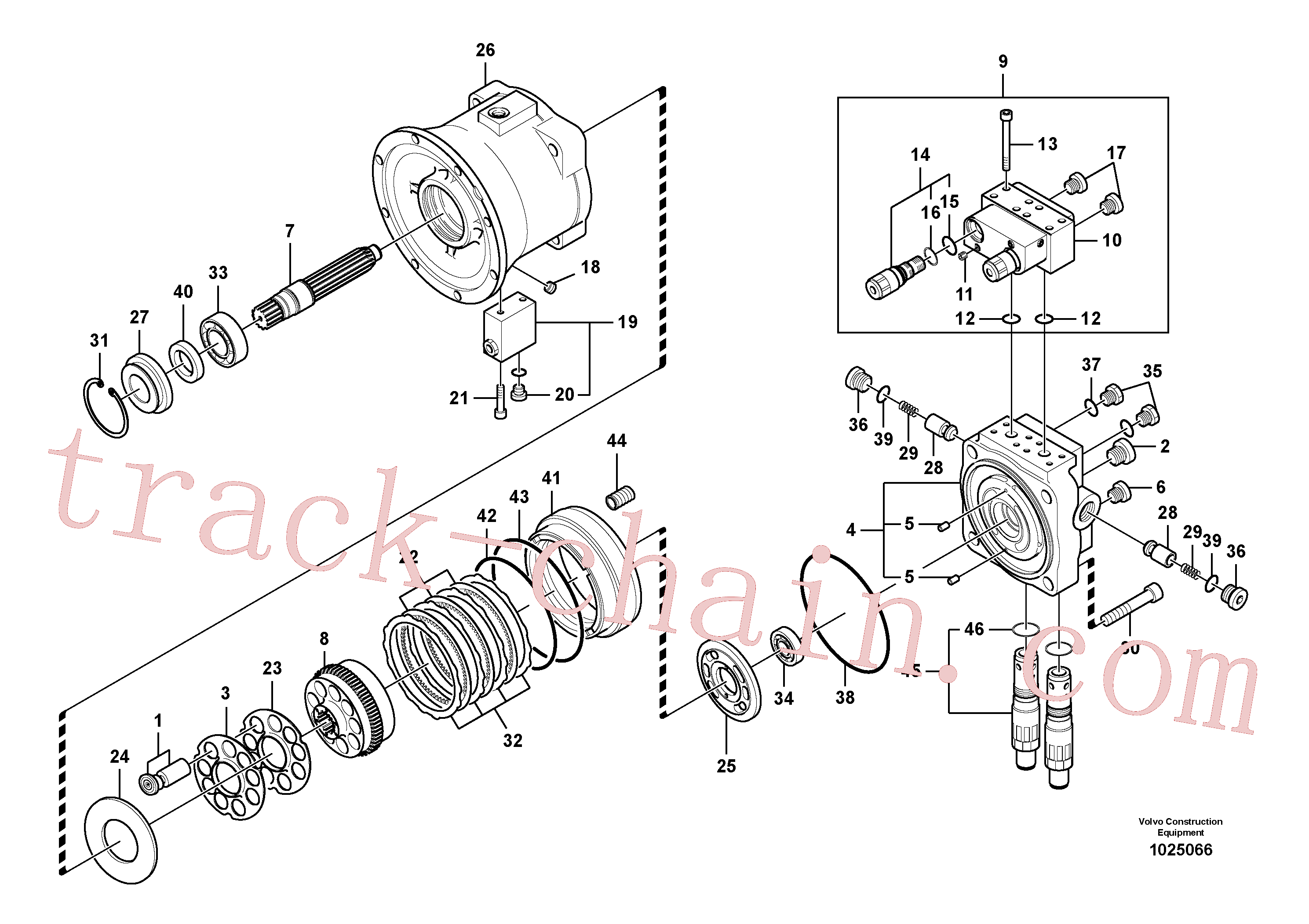 VOE14512958 for Volvo Swing motor(1025066 assembly)