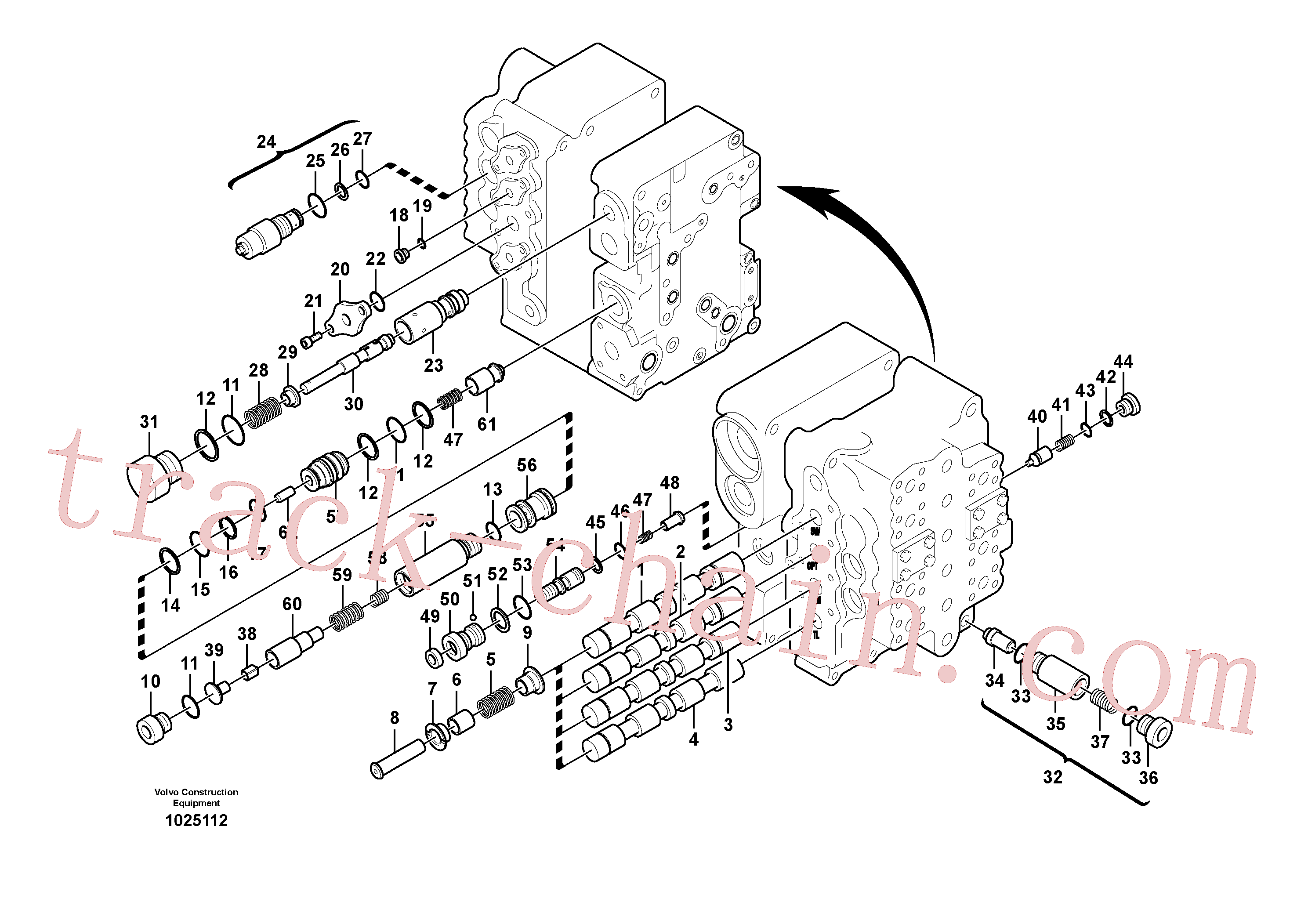 SA8230-02110 for Volvo Main control valve, Main control valve, swing and option and dipper arm and travel Lh(1025112 assembly)