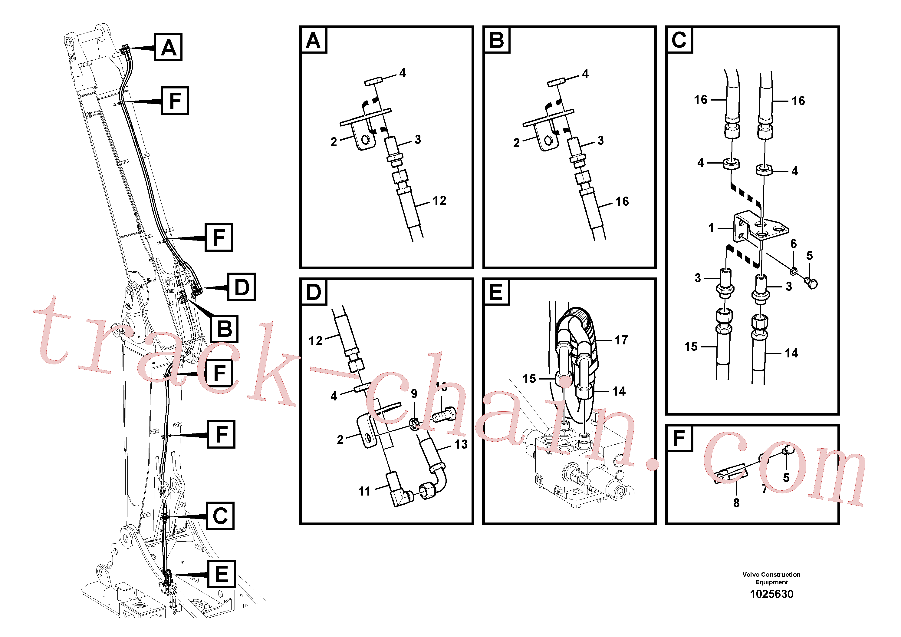 VOE14535710 for Volvo Working hydraulic, slope and rotator on adjustable boom(1025630 assembly)