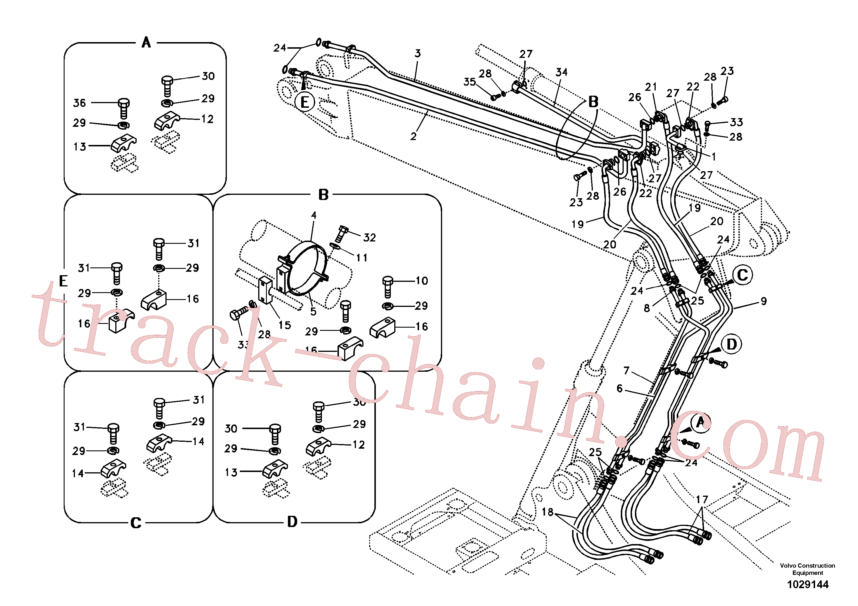 VOE14511548 for Volvo Working hydraulic, dipper arm cylinder on adjustable boom(1029144 assembly)