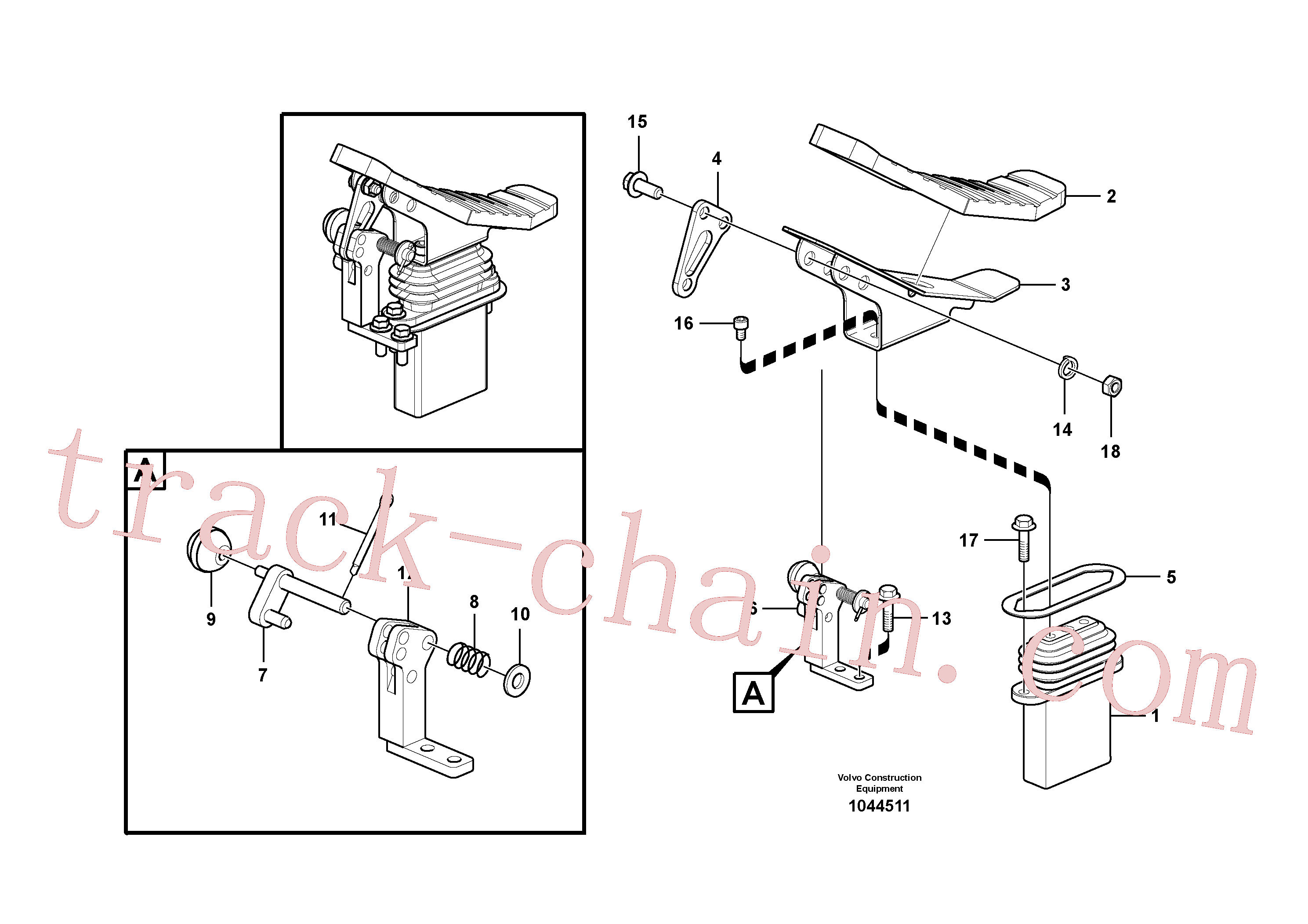 VOE14515387 for Volvo Working hydraulic, remote control valve pedal for hammer and shear(1044511 assembly)