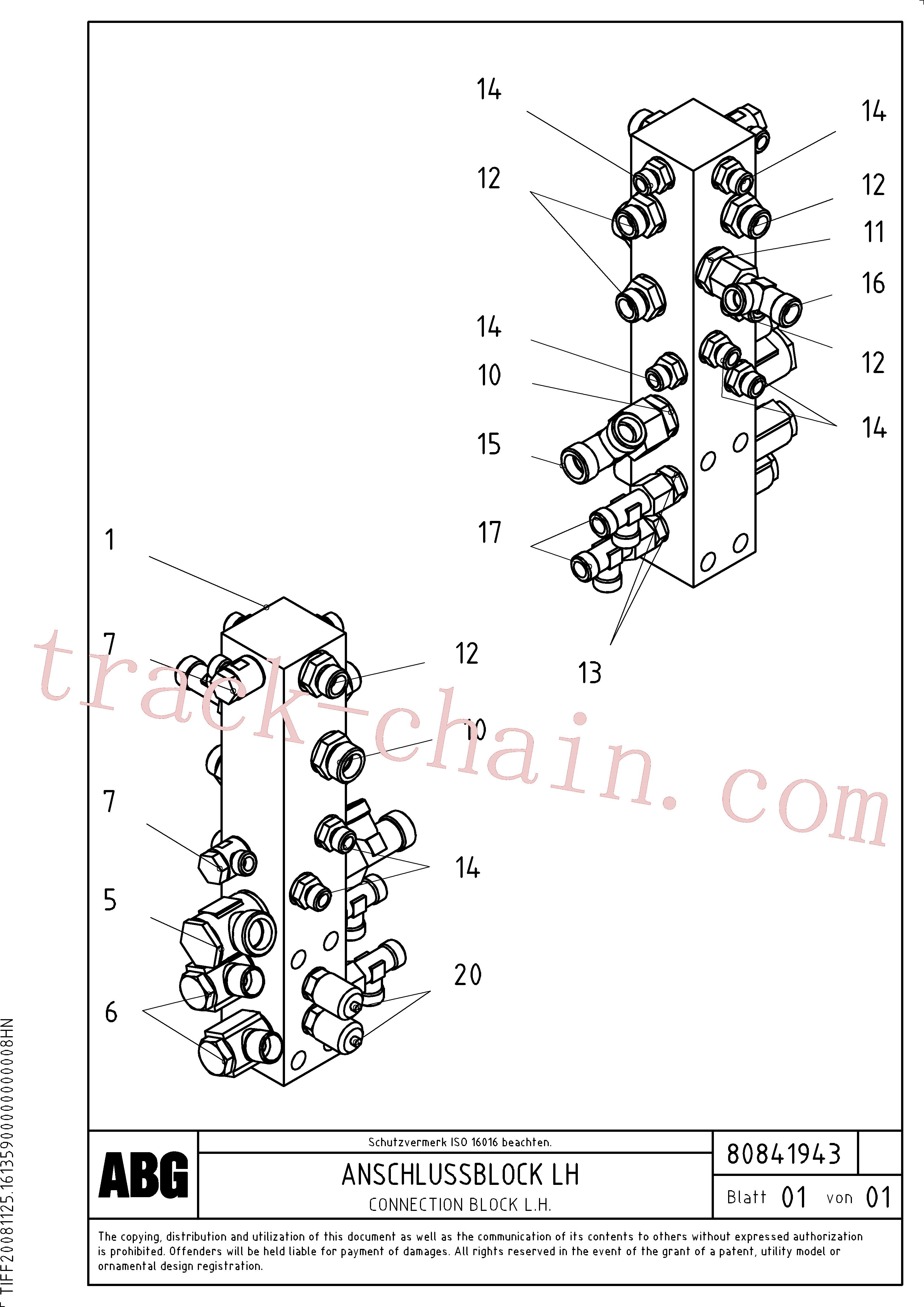 Wholesale RM54487806 Connection block for Volvo Excavator