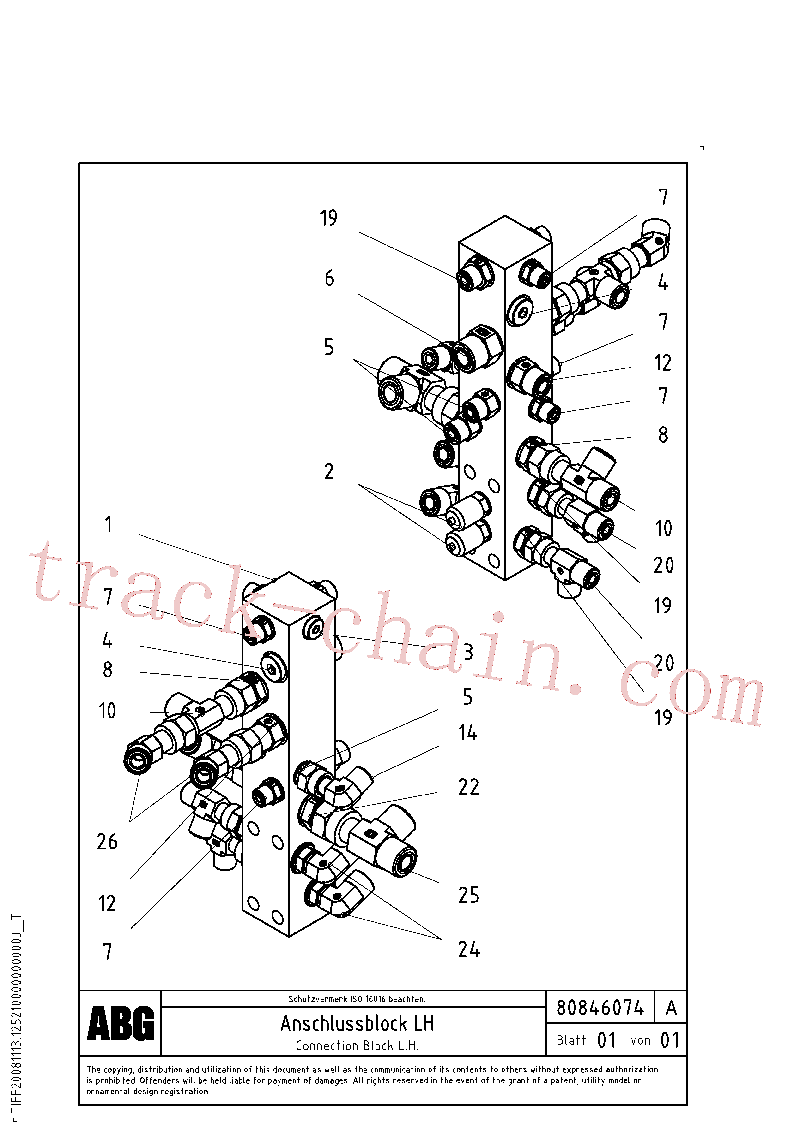 RM54487806 for Volvo Connection block on basic screed(1047678 assembly)