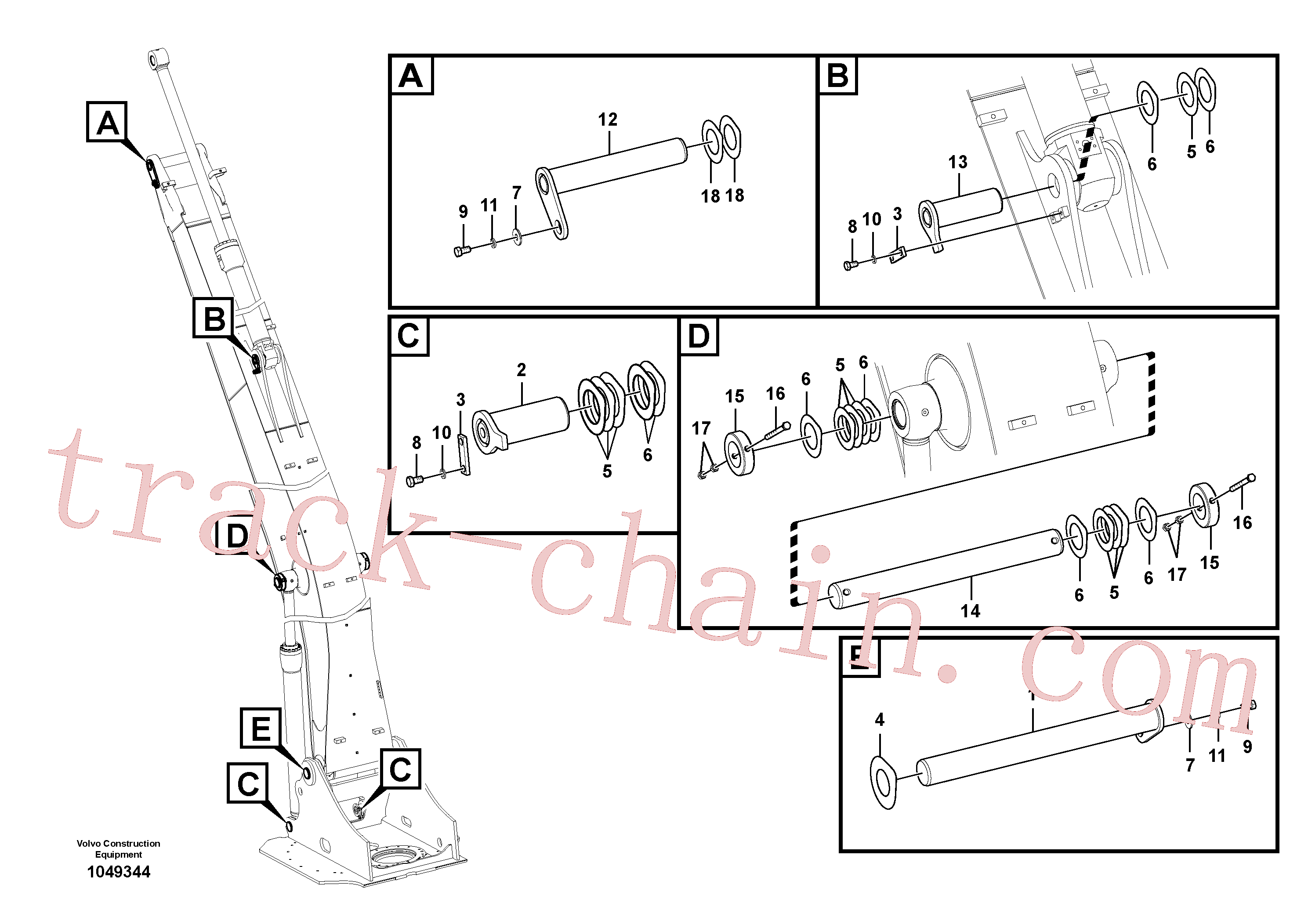 VOE14512495 for Volvo Links to boom, long reach(1049344 assembly)