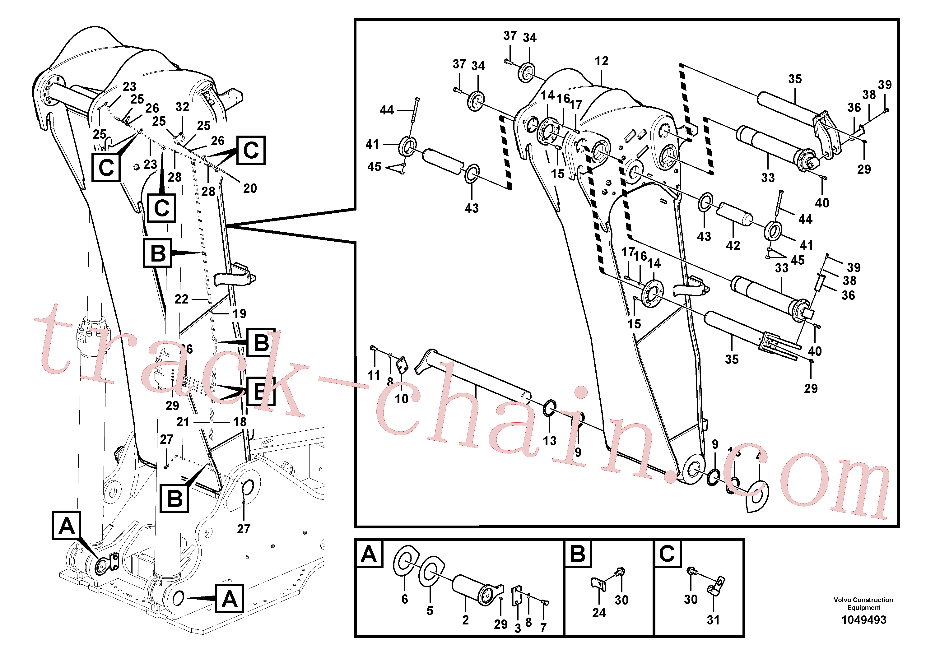 VOE14512349 for Volvo Base boom(1049493 assembly)