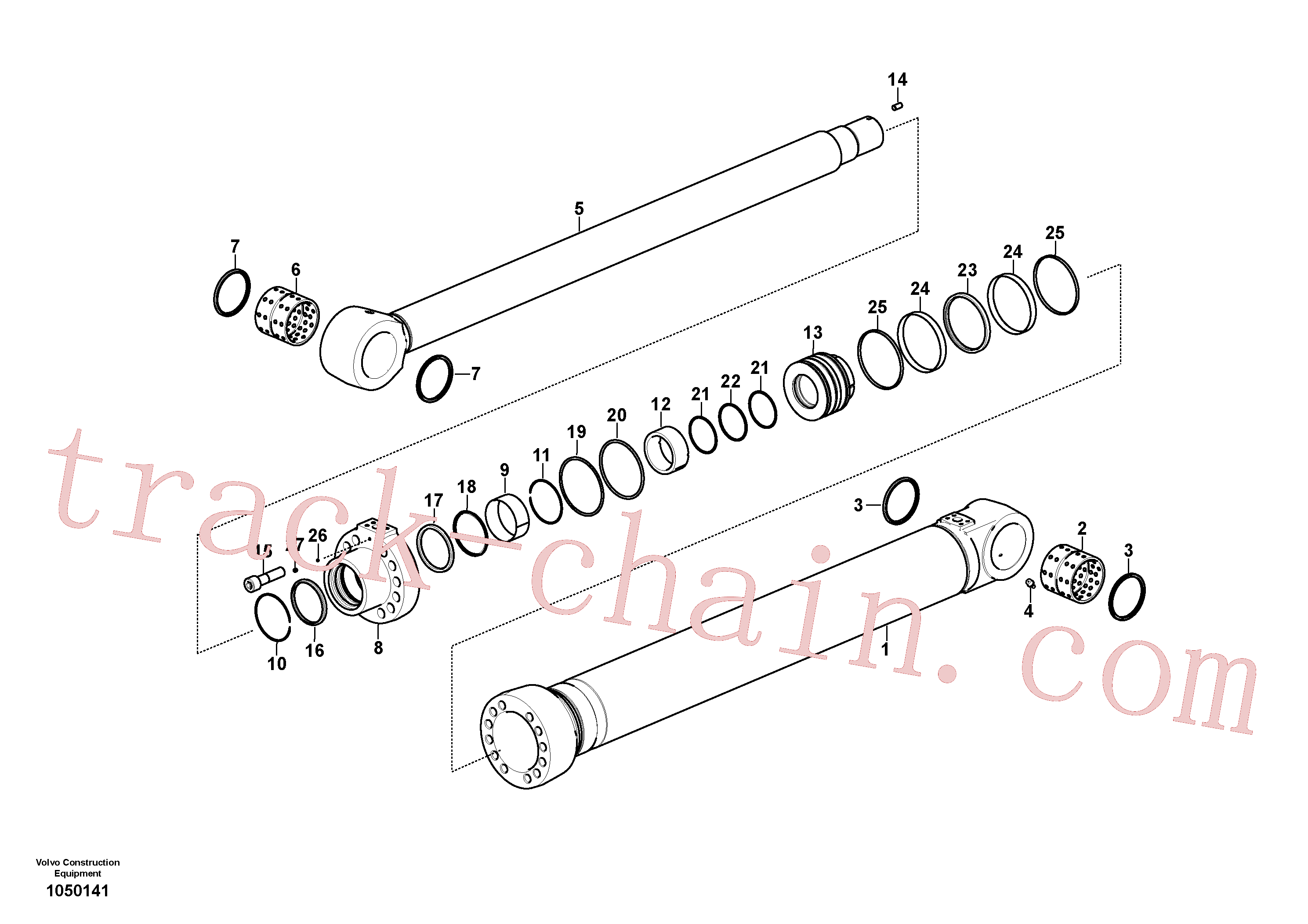 VOE14596463 for Volvo Boom cylinder(1050141 assembly)