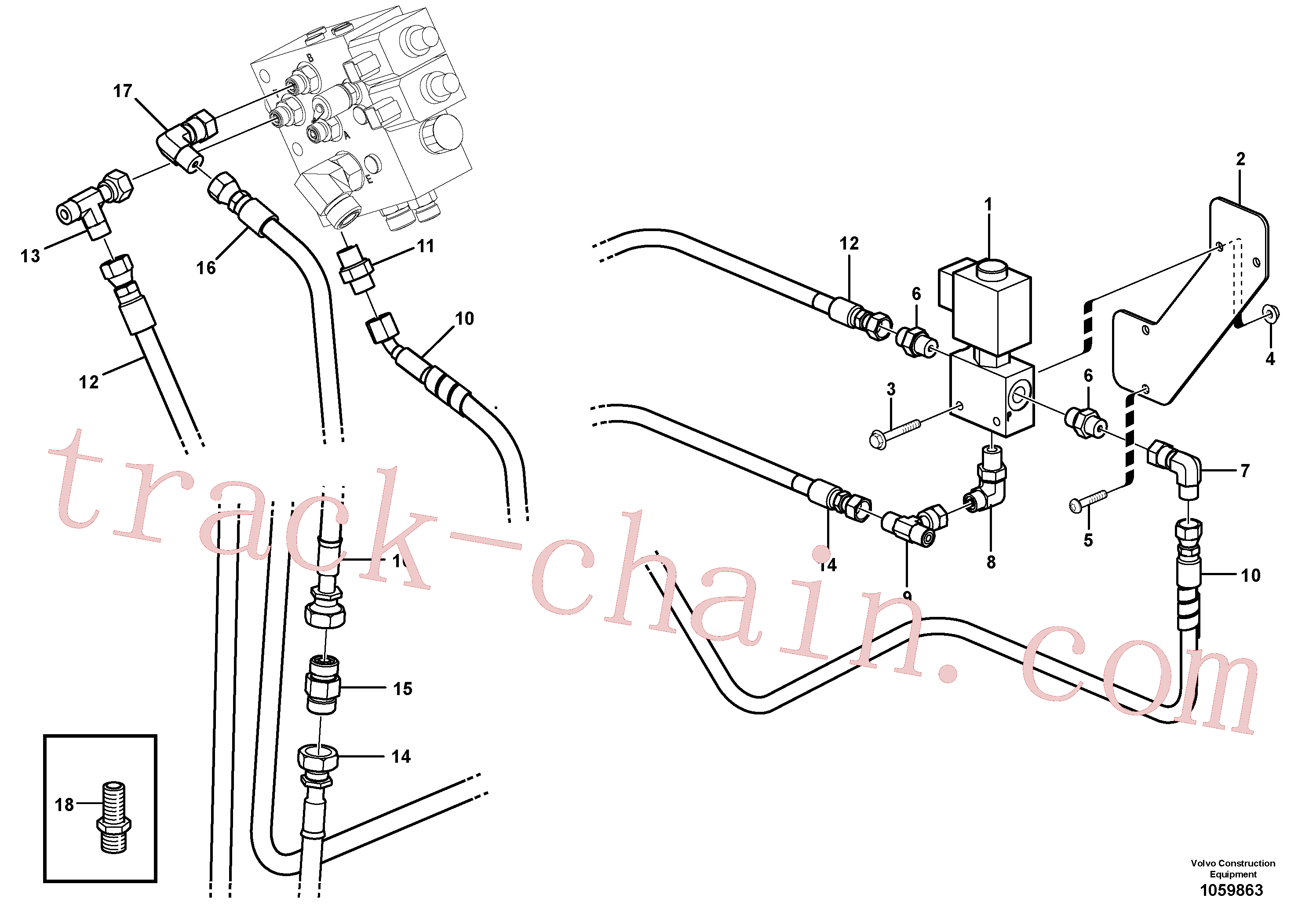 VOE15616615 Nipple for Volvo Excavator Parts