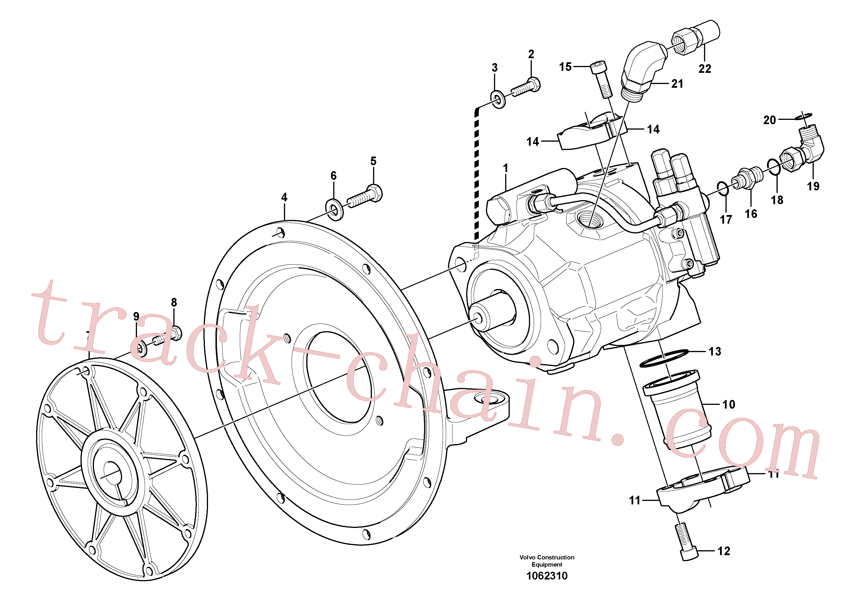 VOE11802388 for Volvo Hydraulic pump with fitting parts(1062310 assembly)