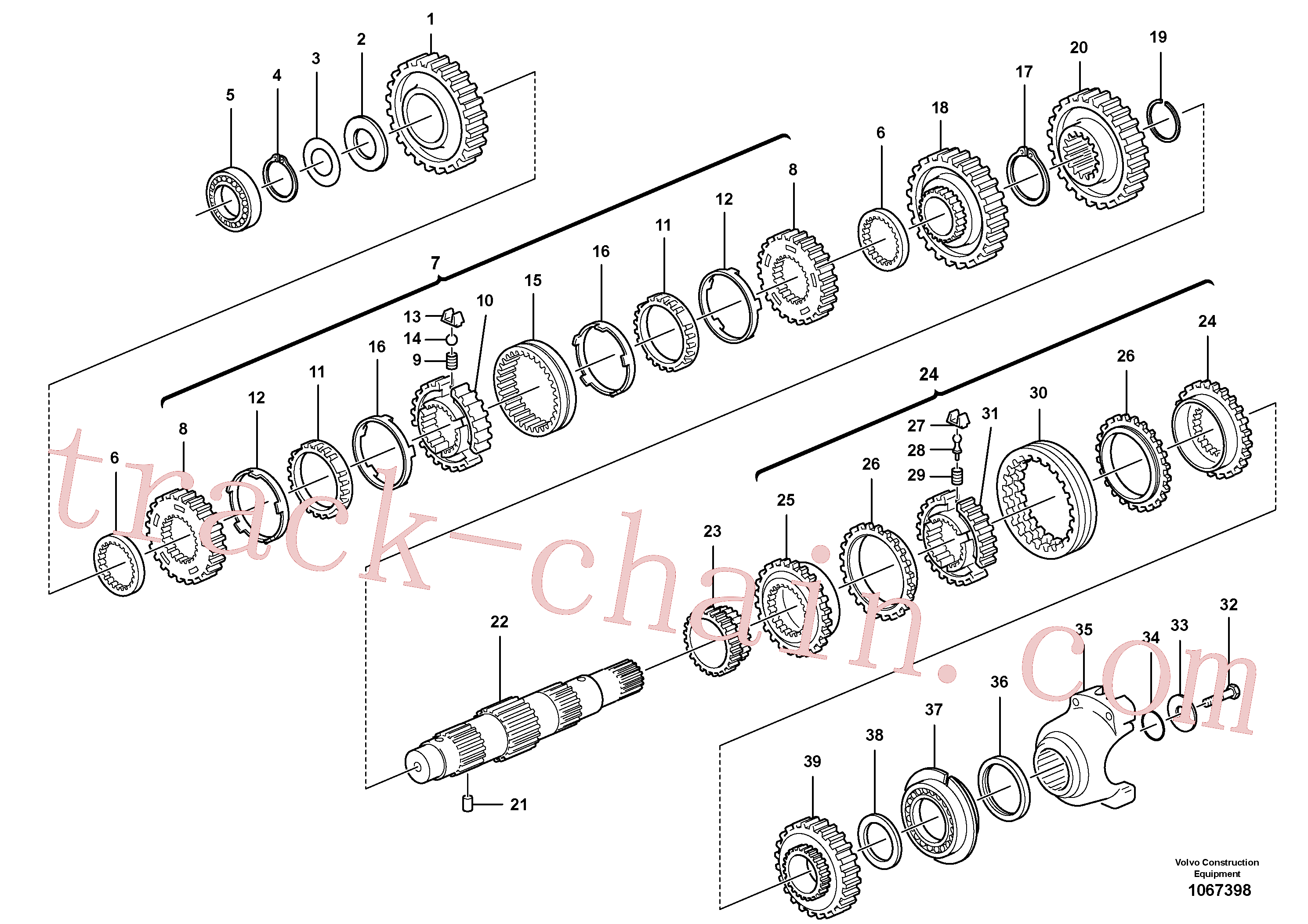 VOE11709120 for Volvo Secondary shaft(1067398 assembly)