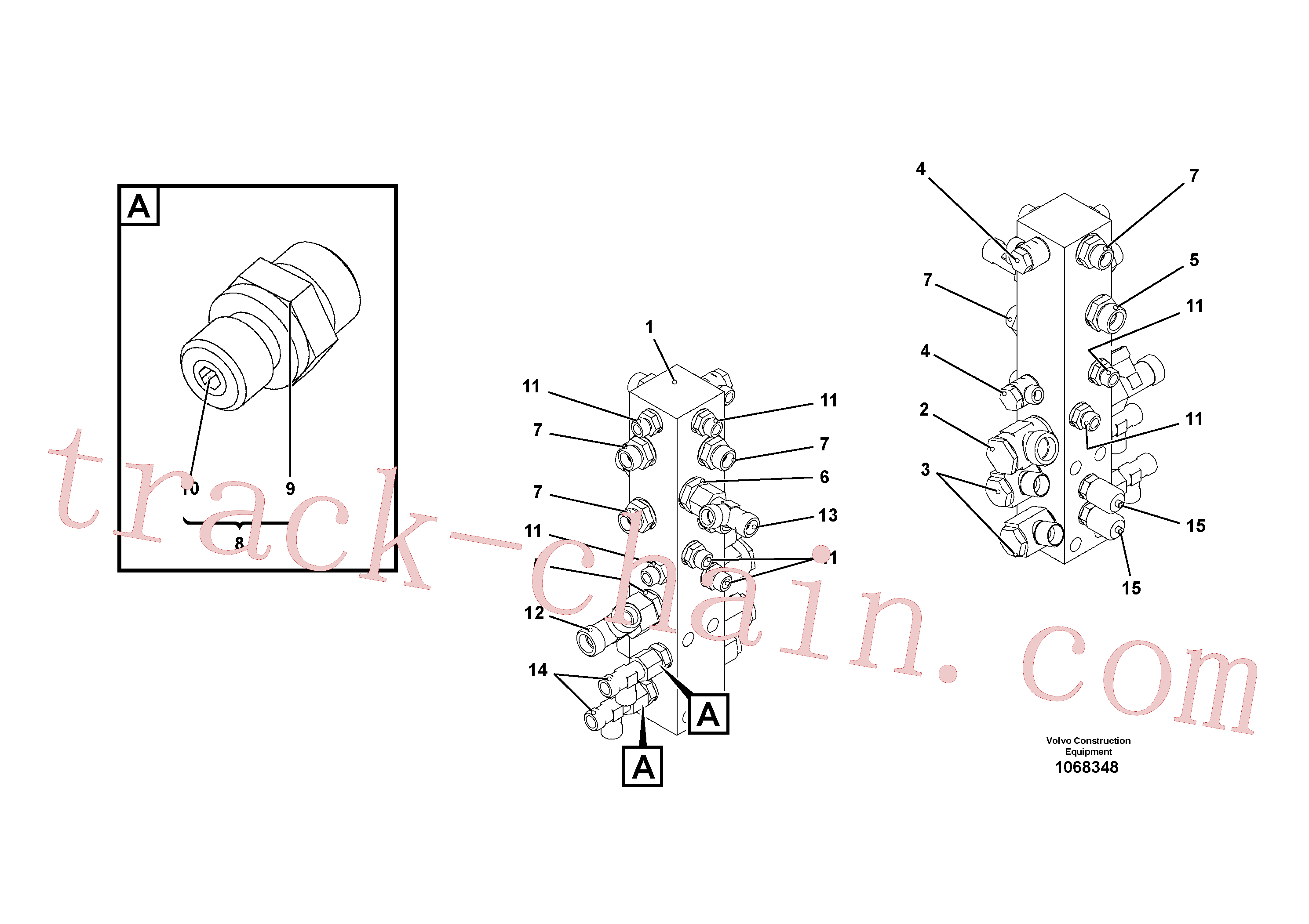 RM54487806 for Volvo Connection block on basic screed(1068348 assembly)