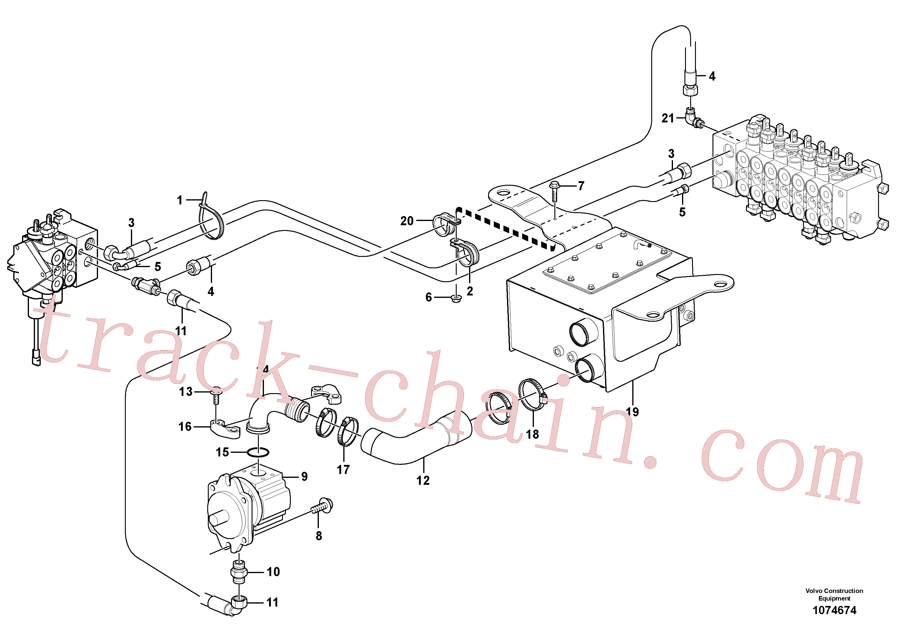 VOE11059298 for Volvo Hydraulic system, suction line(1074674 assembly)