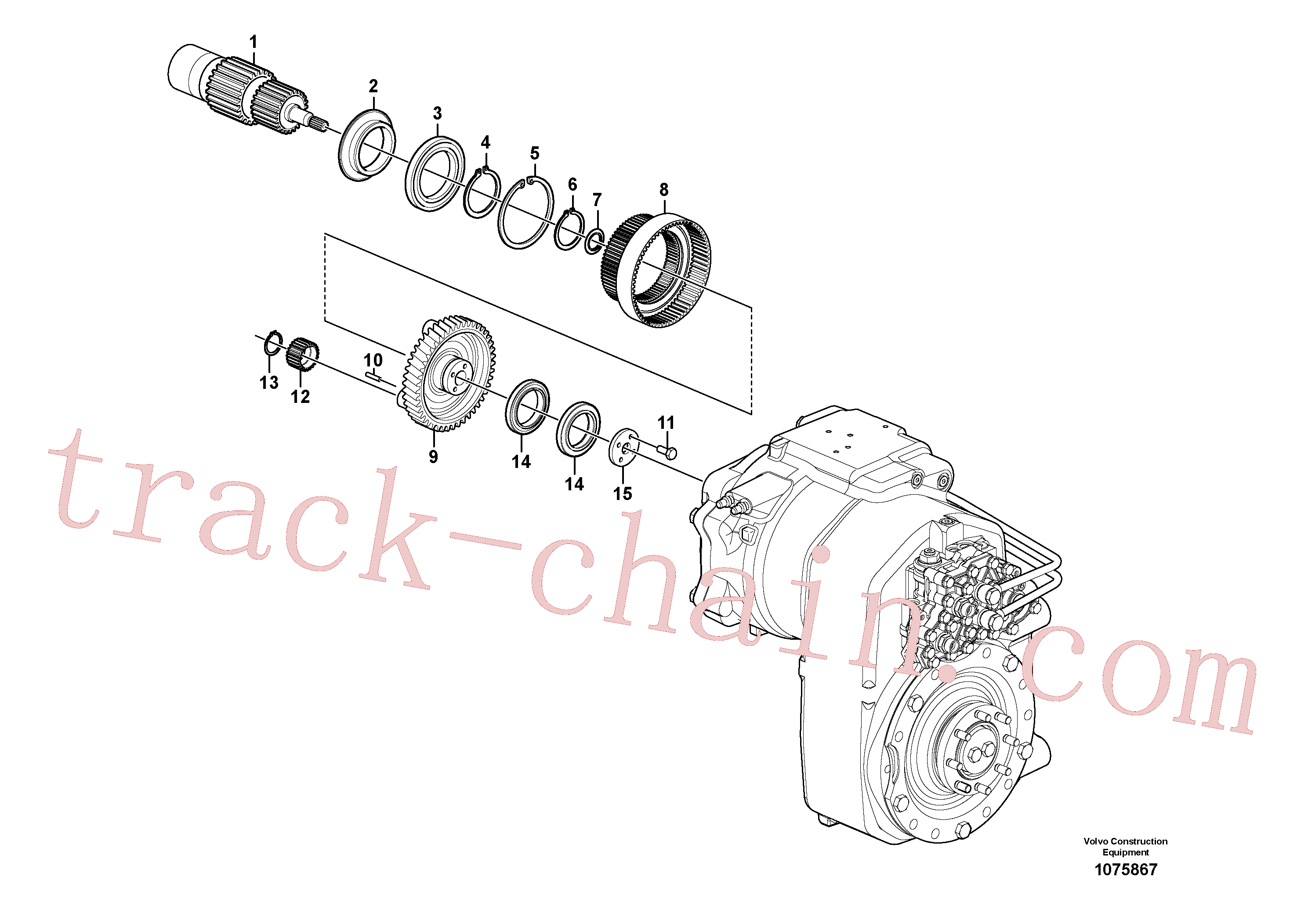 VOE14558058 for Volvo Transfer case, gears and shafts(1075867 assembly)