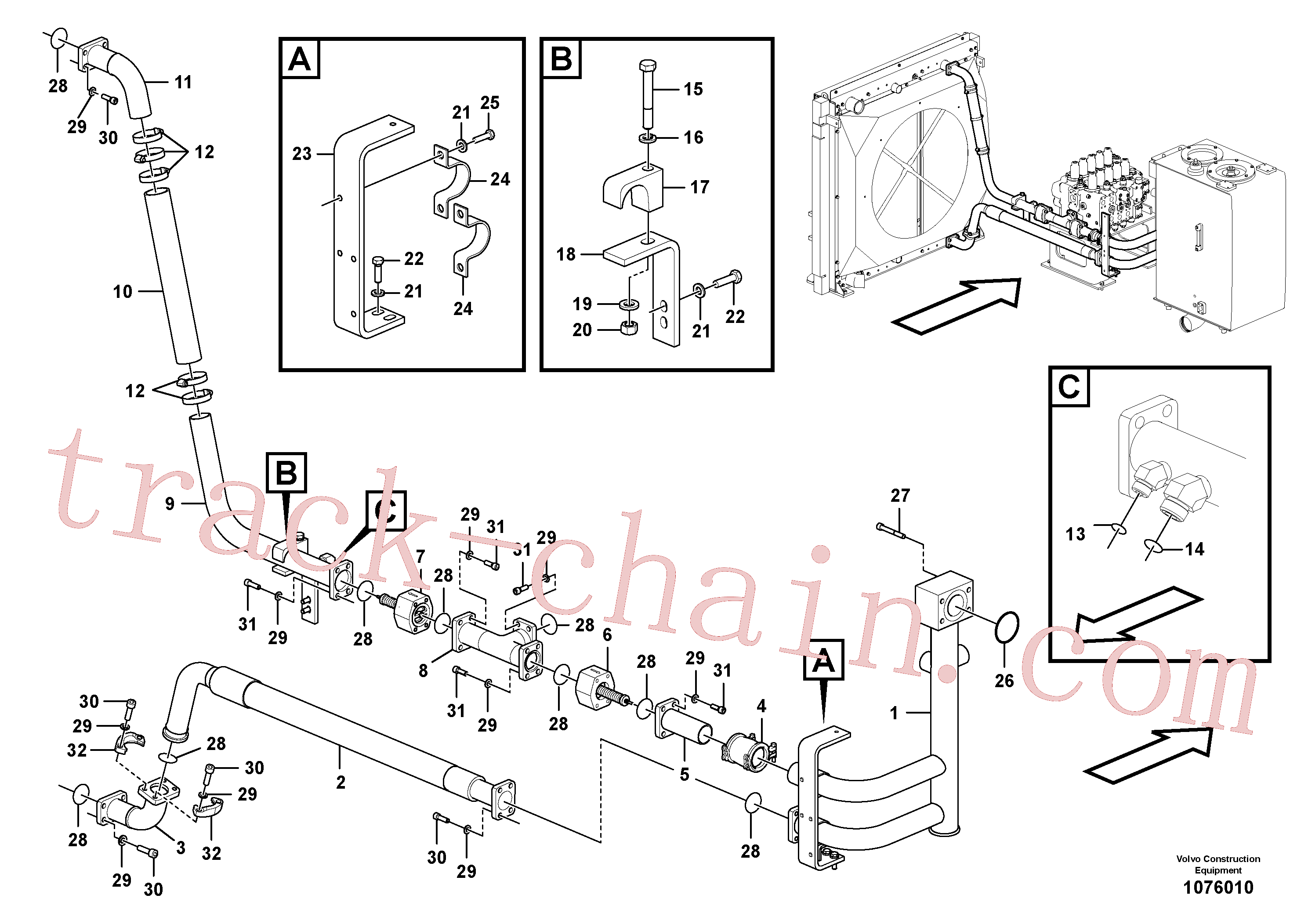 China Made VOE14676944 Clamp parts for Volvo Excavator