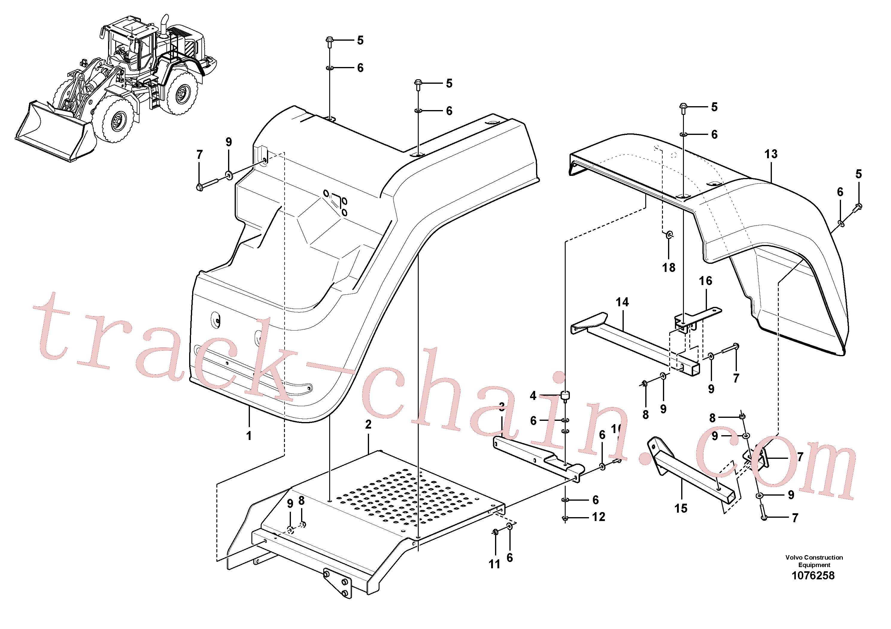 VOE60113102 for Volvo Fender, rear(1076258 assembly)