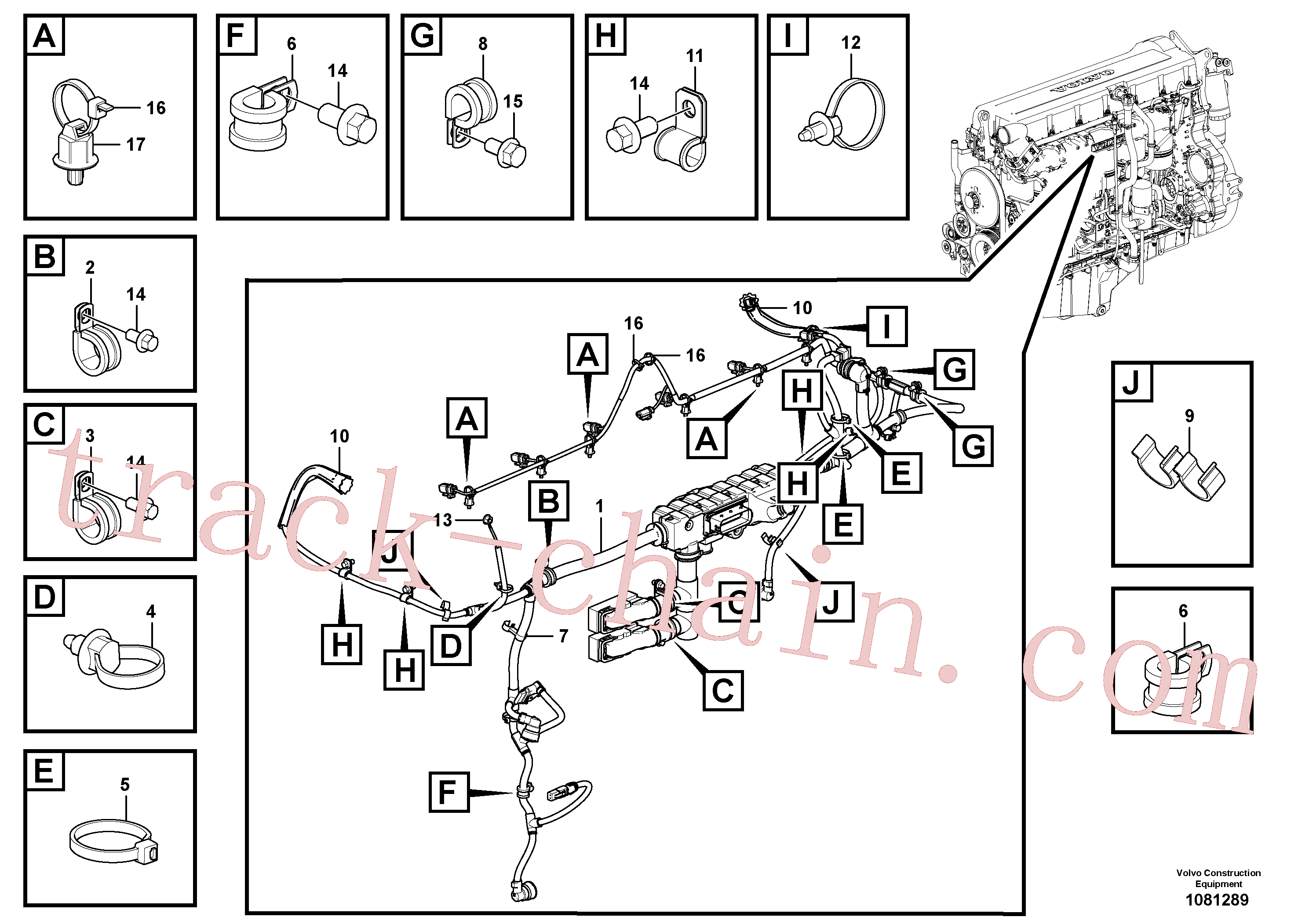 VOE981642 for Volvo Cable harness(1081289 assembly)