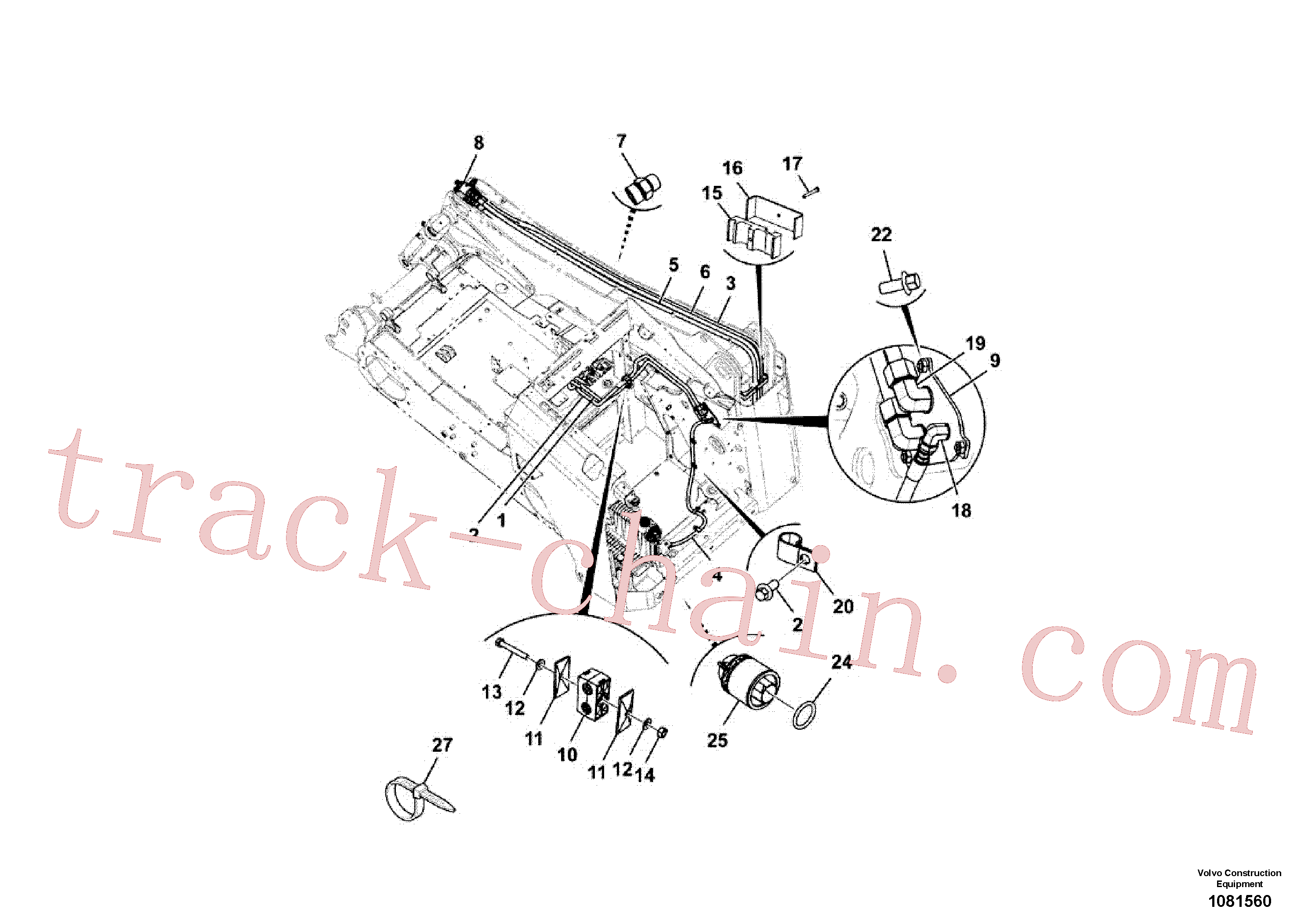 VOE997928 for Volvo Hydraulic circuits loader end, auxiliary, low flow, radial lift(1081560 assembly)