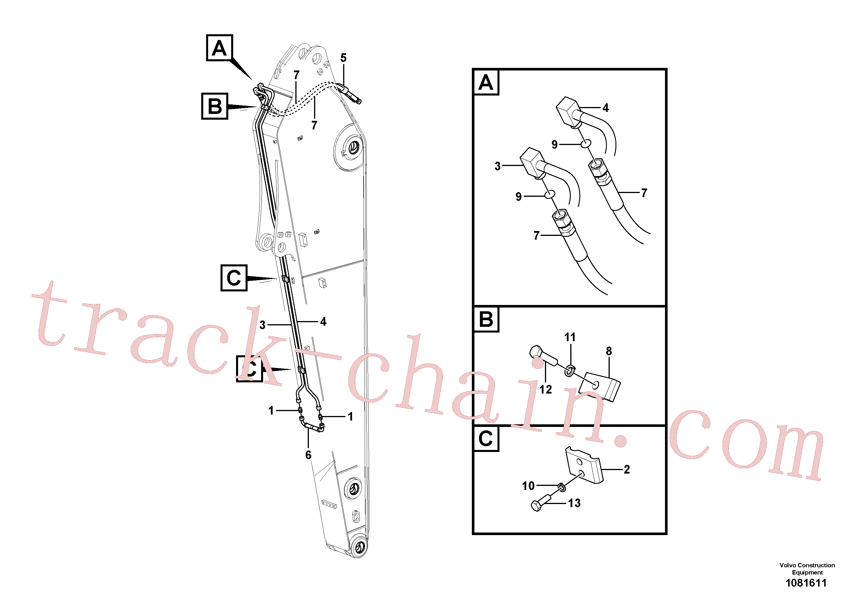 VOE14534057 for Volvo Working hydraulic, slope and rotator on dipper arm(1081587 assembly)