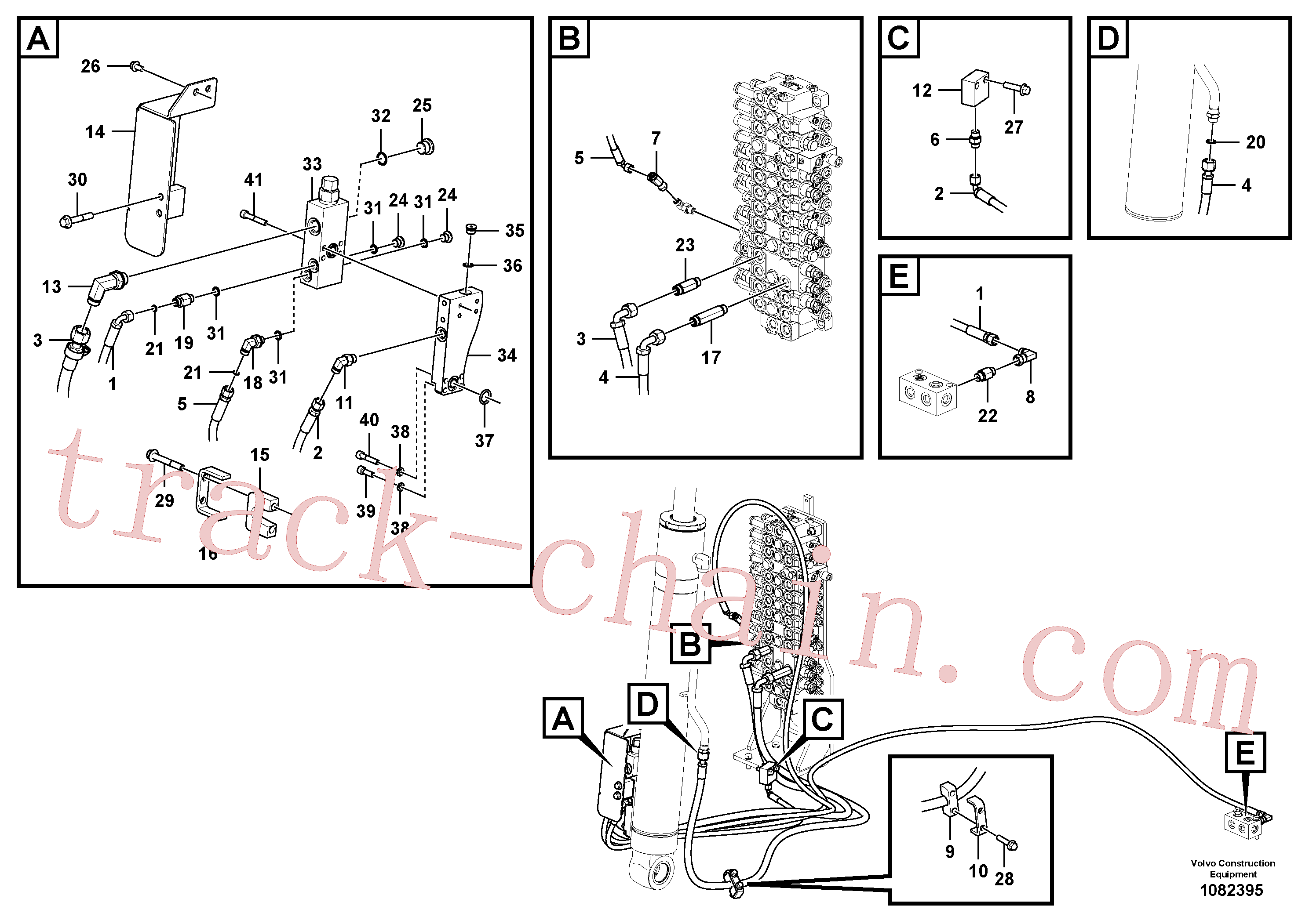 VOE14682236 for Volvo Working hydraulic, boom rupture(1082395 assembly)