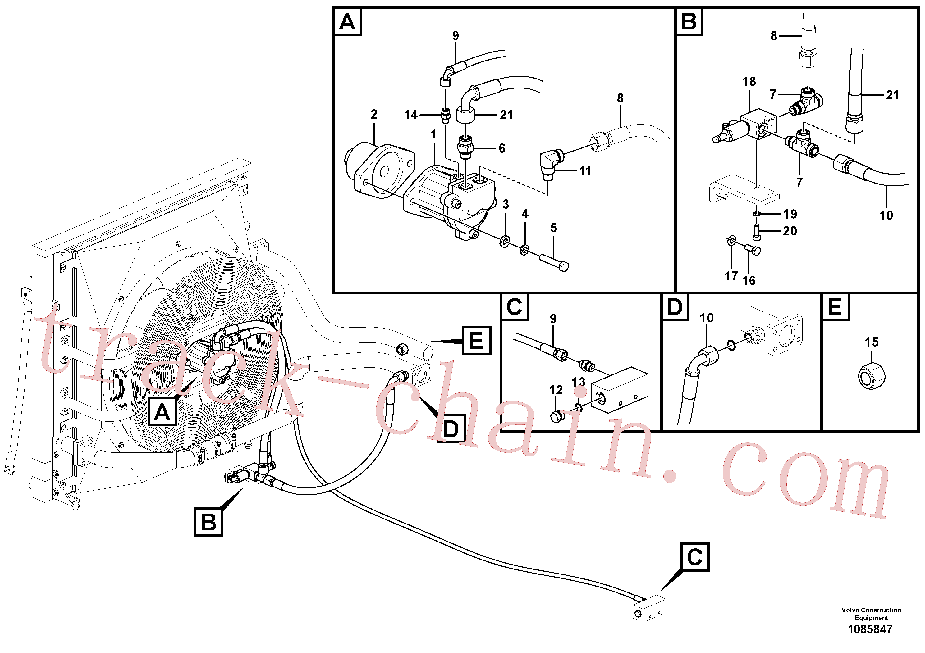 VOE14598365 for Volvo Hydraulic system, oil cooling system(1085847 assembly)