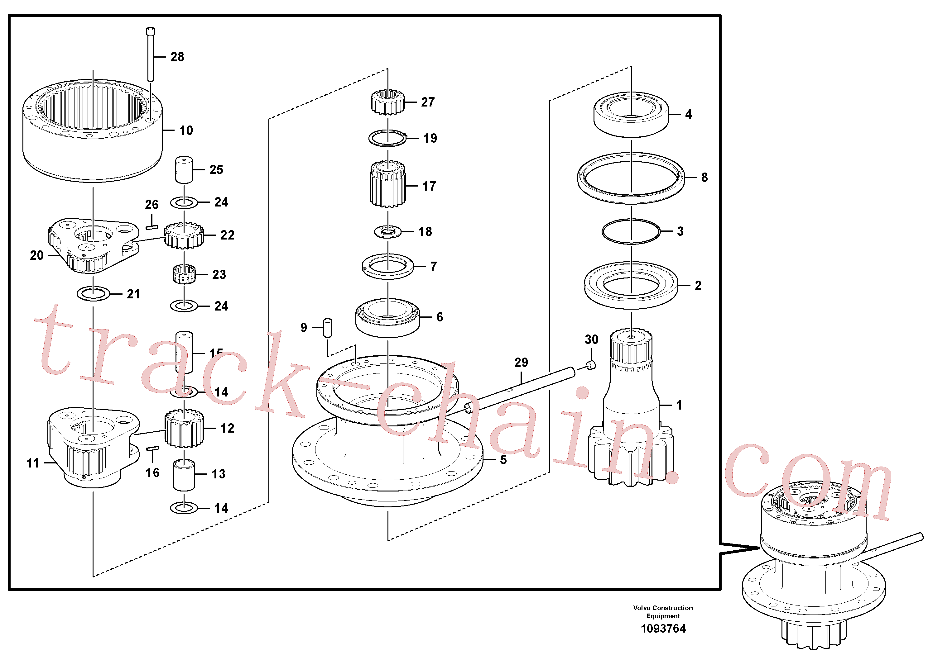 VOE14712536 for Volvo Swing gearbox(1093764 assembly)