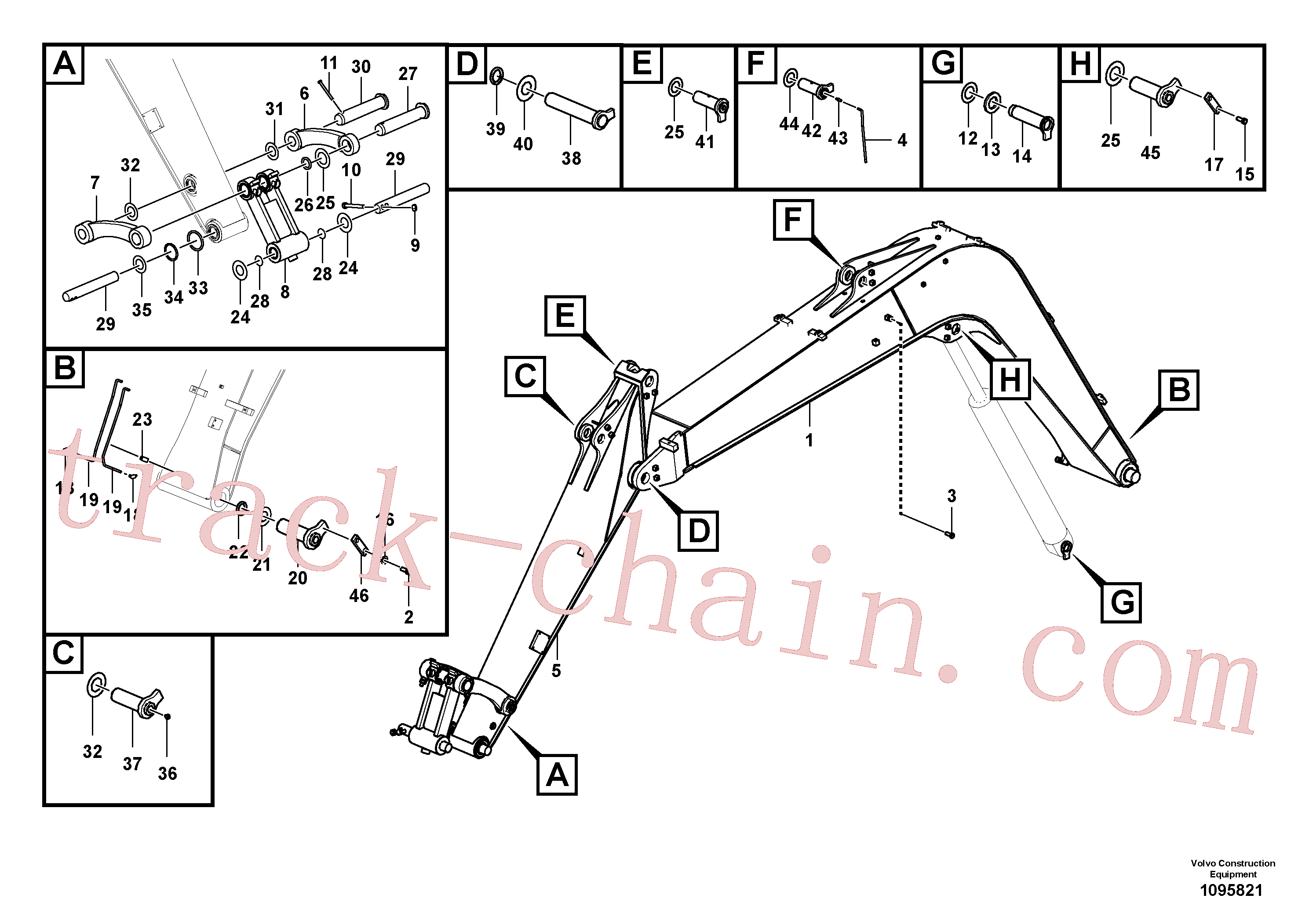 VOE14742110 for Volvo Links to boom and arm(1095821 assembly)