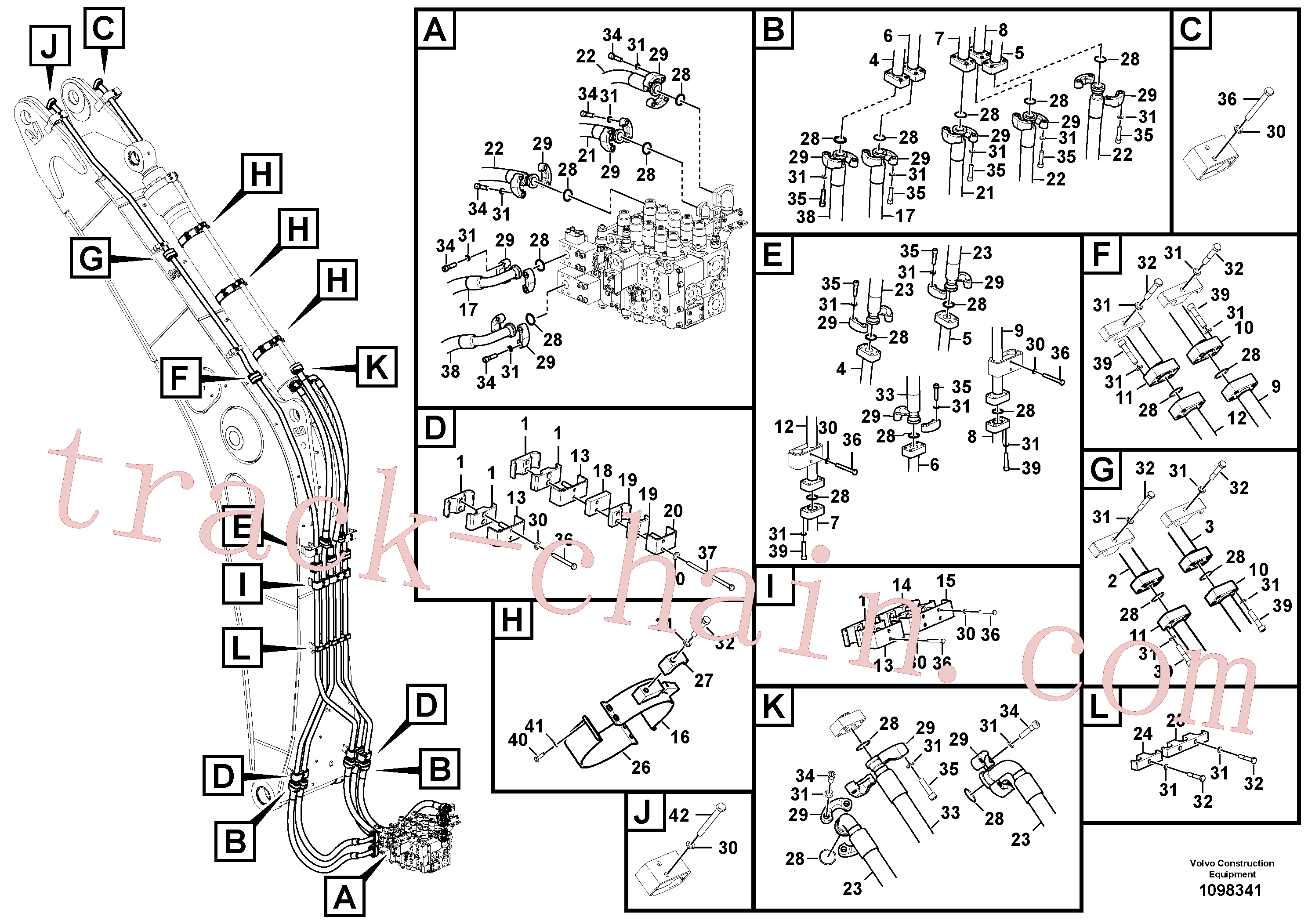 VOE14712863 for Volvo Working hydraulic, dipper arm cylinder on boom.(1098341 assembly)