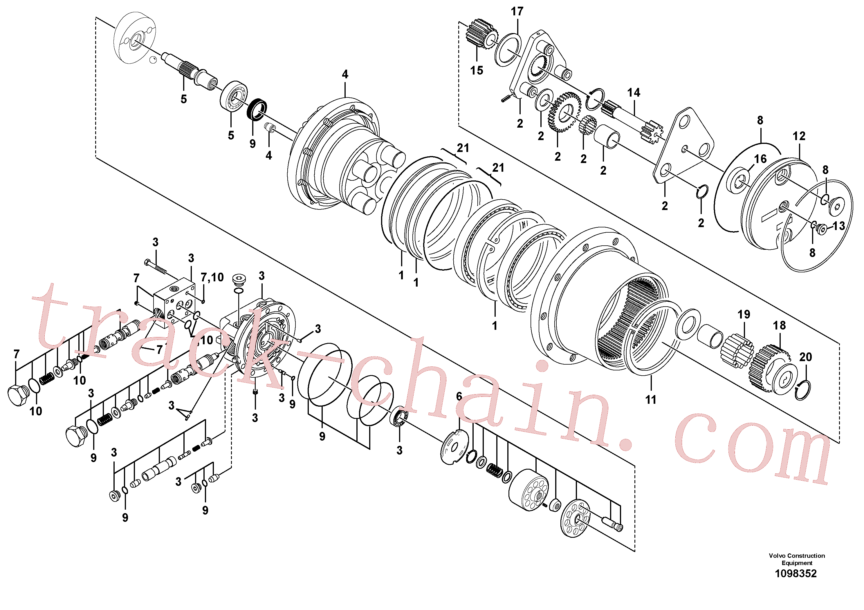 VOE14730731 for Volvo Travel motor(1098352 assembly)