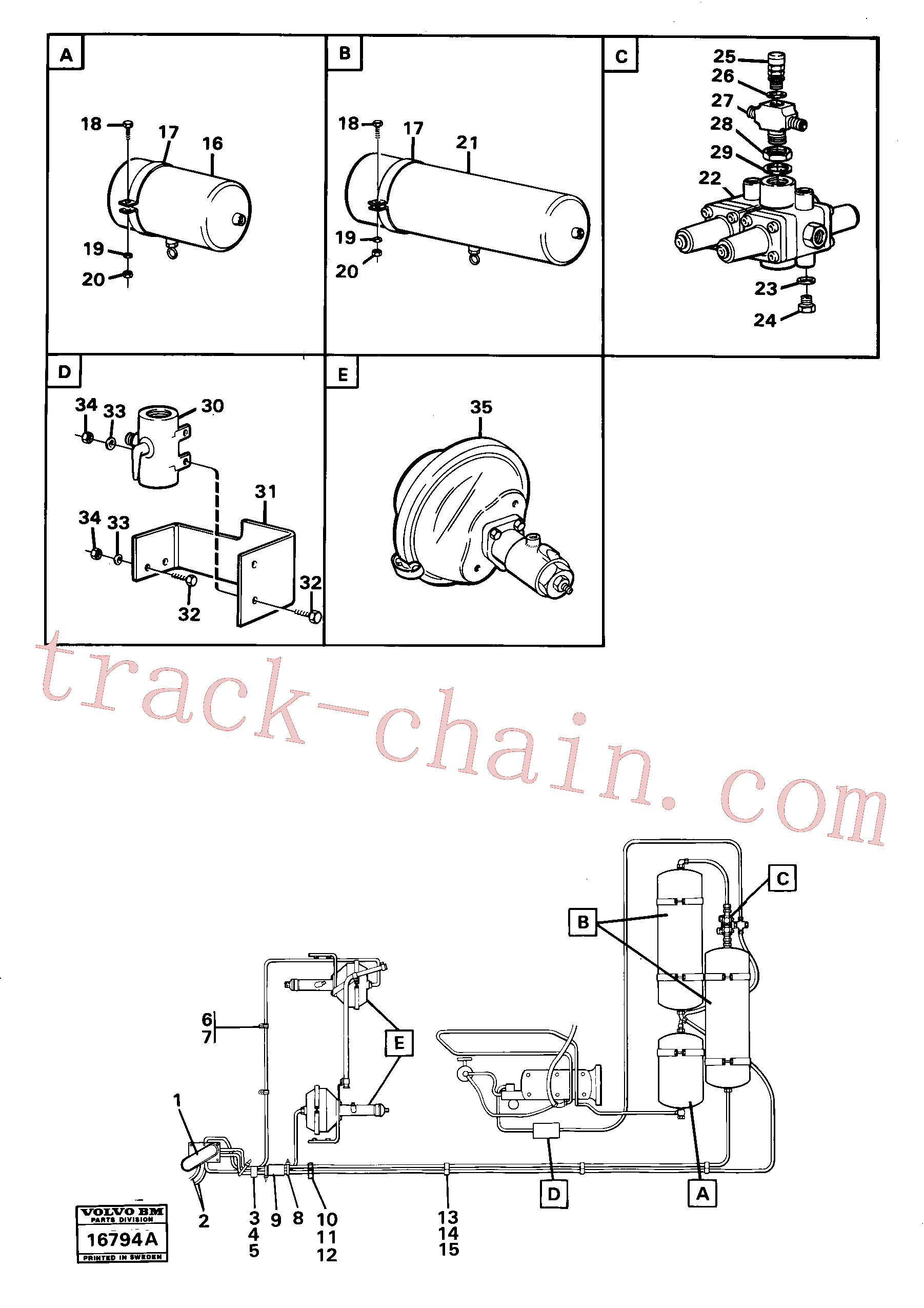 VOE13955782 for Volvo Pneumatic system with componets(16794A assembly)