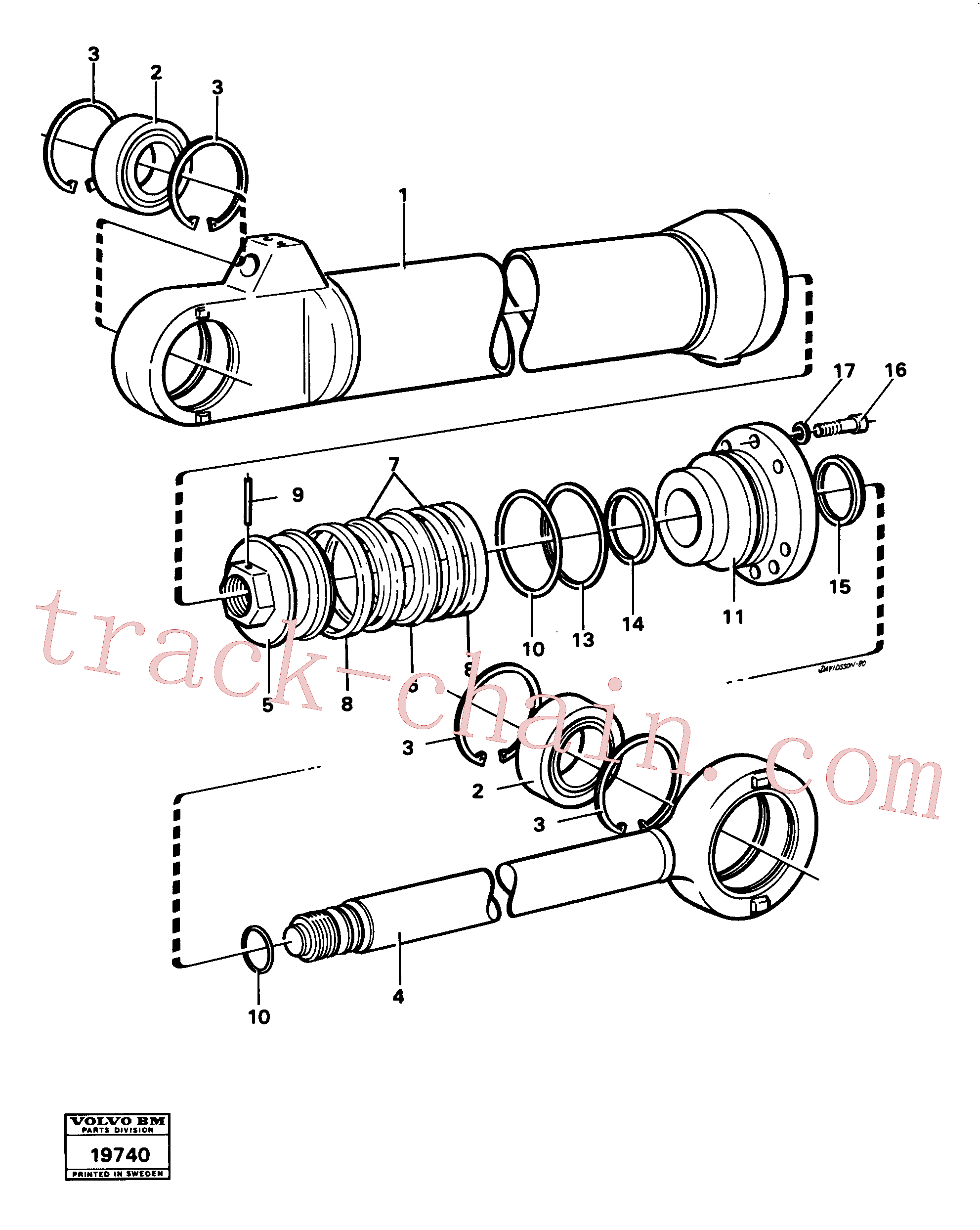 VOE465058 for Volvo Hydraulic cylinder tilting(19740 assembly)