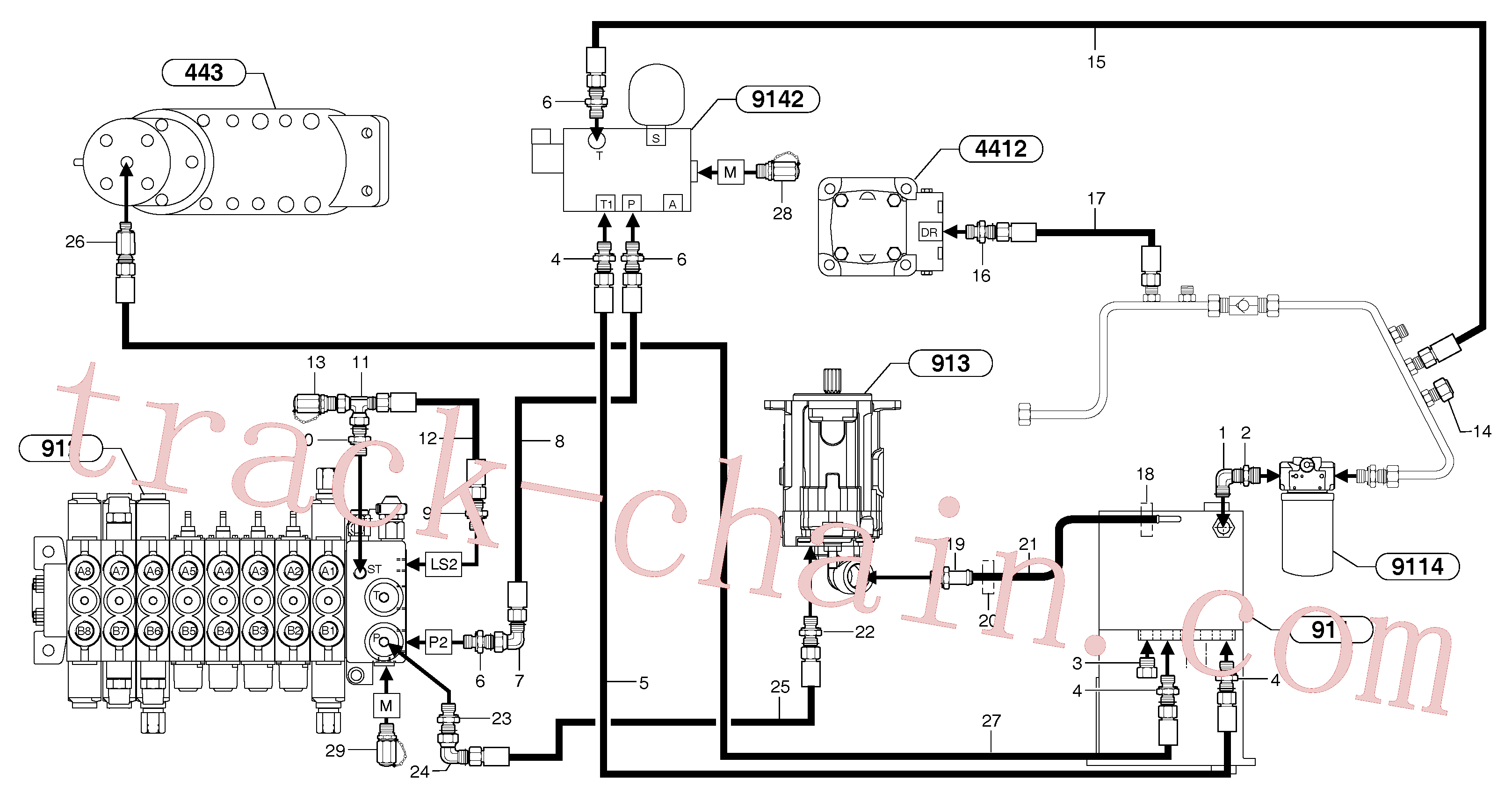 PJ4750195 for Volvo Attachments supply and return circuit(9112Z2 assembly)